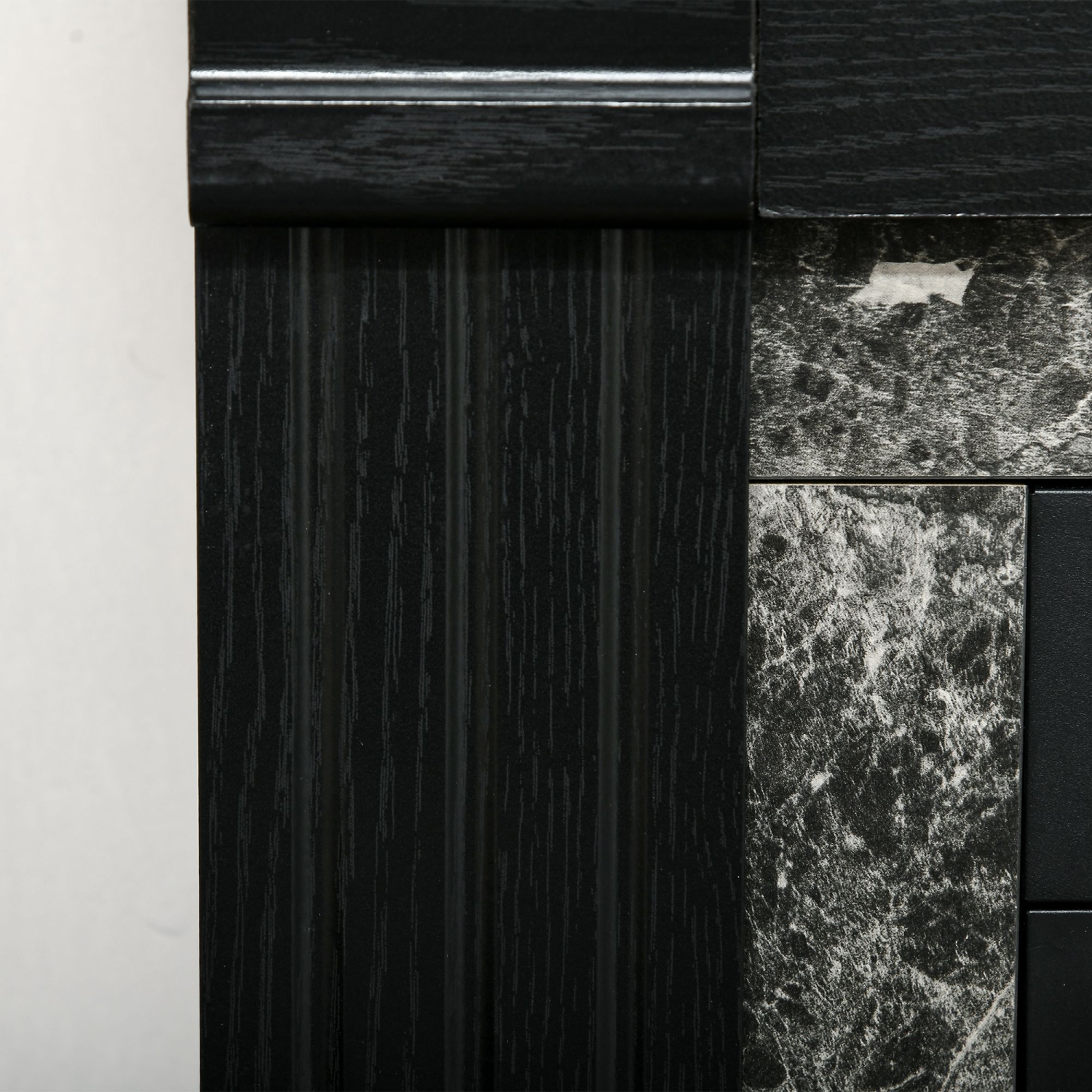 Foyer électrique mural en bois de cheminée de HOMCOM, radiateur autonome avec flamme réaliste, température réglable, minuterie, protection contre la