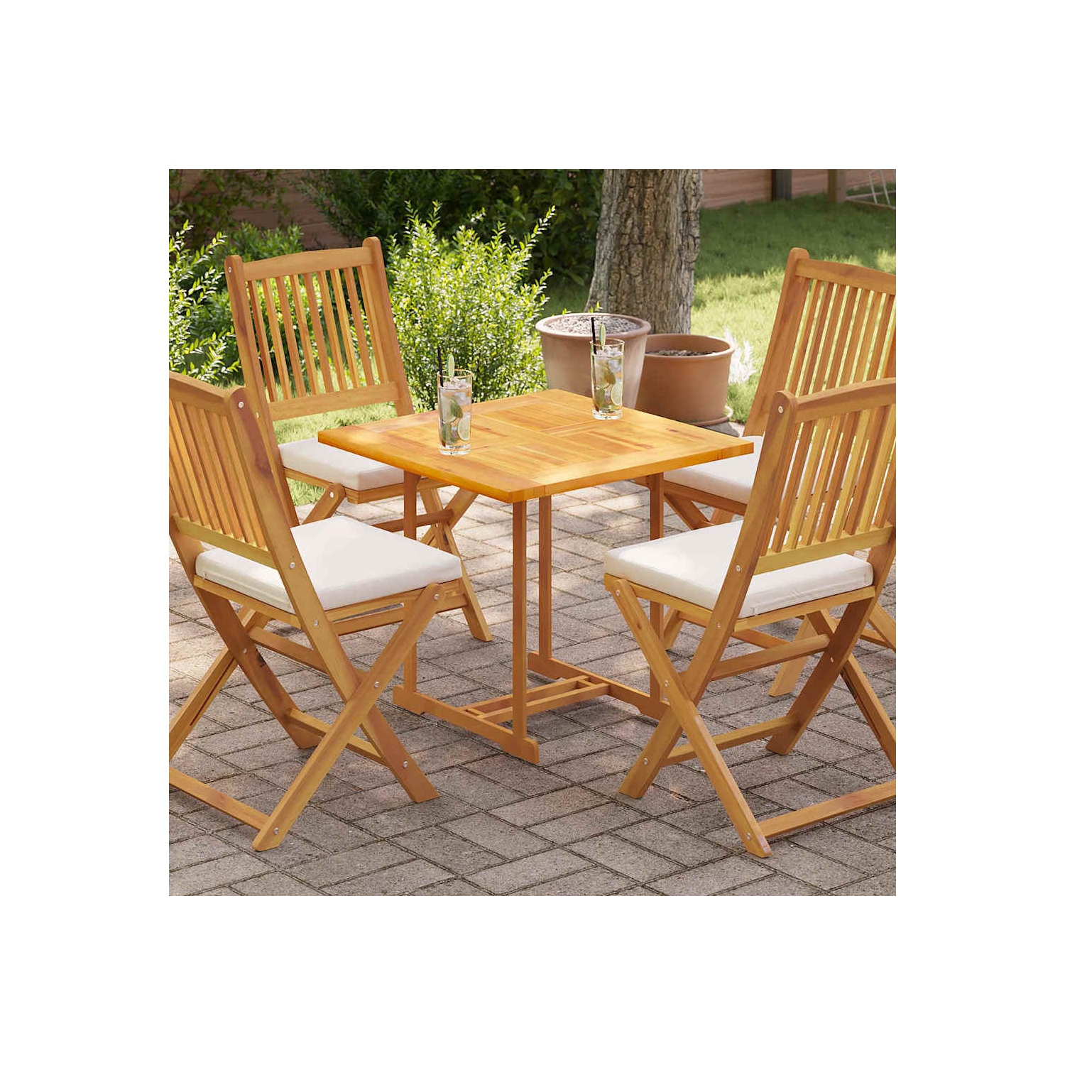 Surface de table en teck massif 70 x 70 x 2,5&nbsp;cm de vidaXL