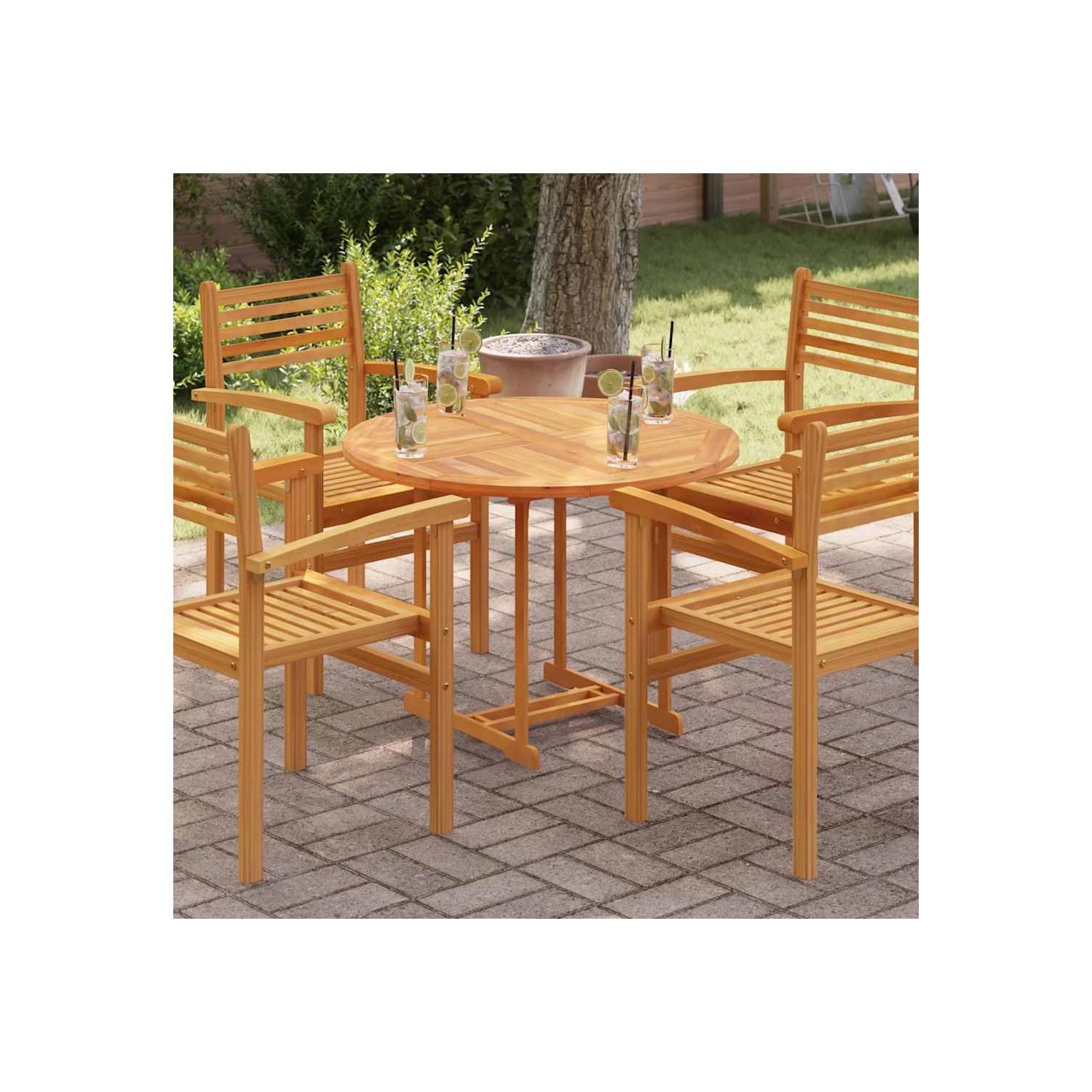 Surface de table ronde en teck massif 2,5&nbsp;cm 90&nbsp;cm de vidaXL