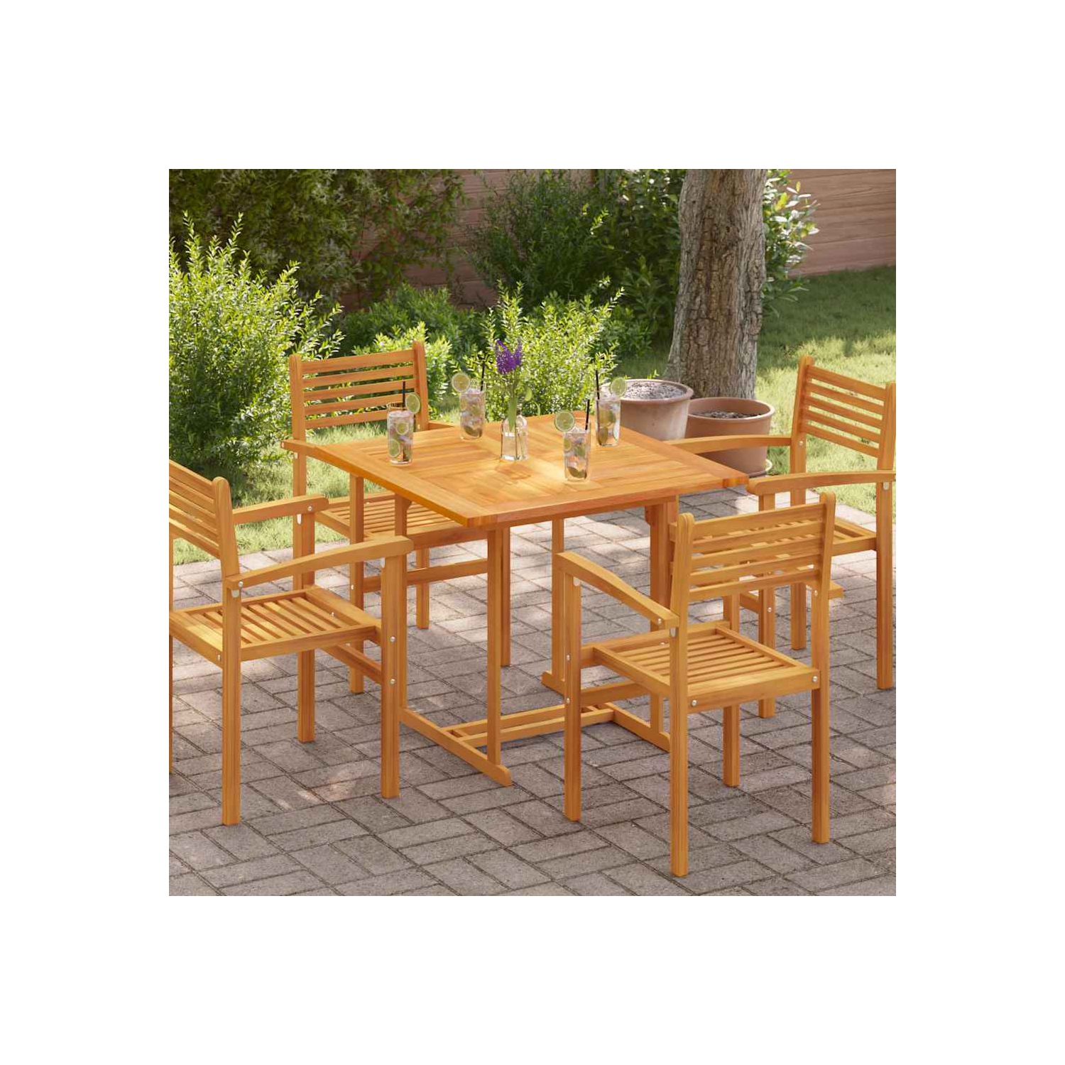 Surface de table en teck massif carrée de 90x90x2,5&nbsp;cm