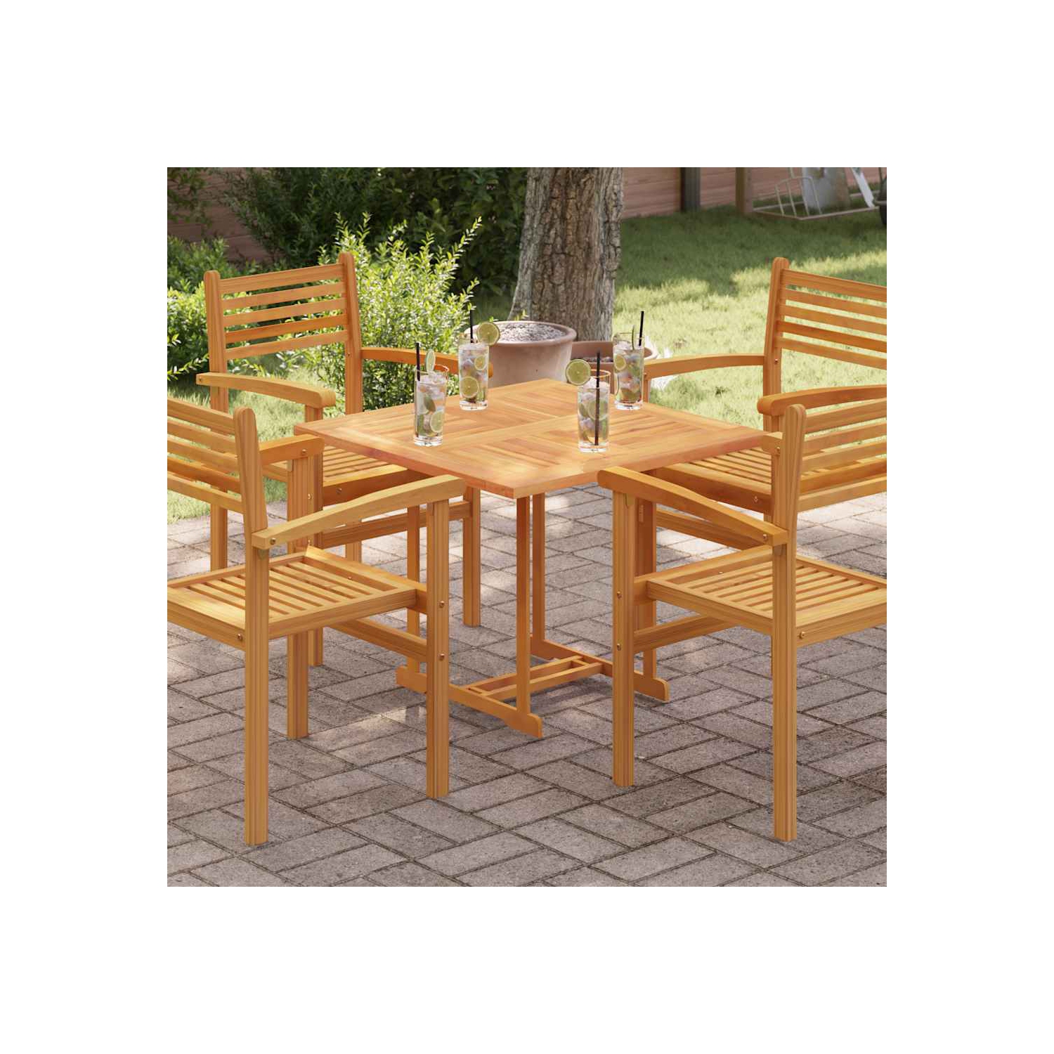 Surface de table en teck massif carrée de 80 x 80 x 2,5&nbsp;cm de vidaXL