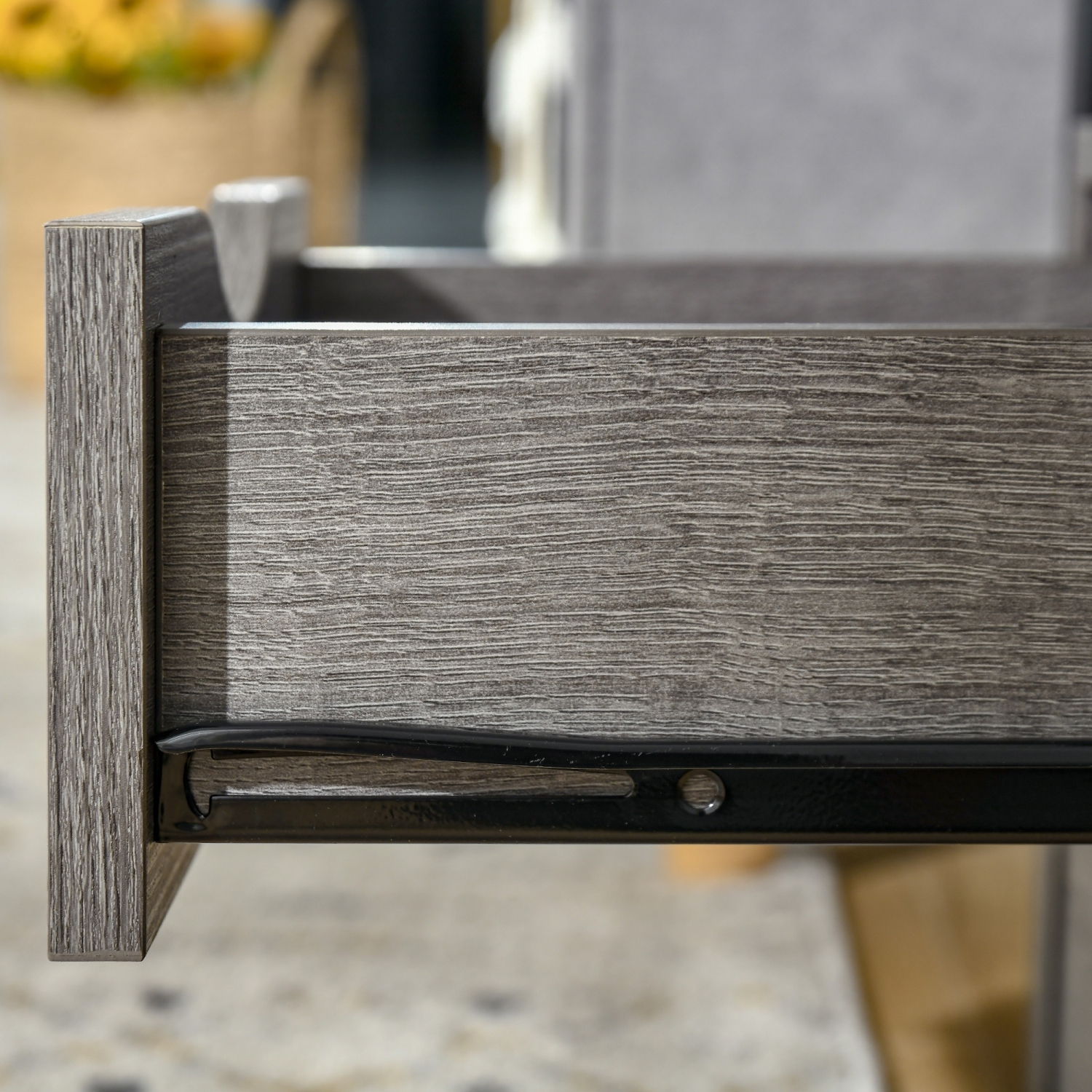 Table de chevet HOMCOM avec 2 tiroirs, table d'appoint industrielle avec tablette de rangement, table d'appoint pour chambre, salon, gris