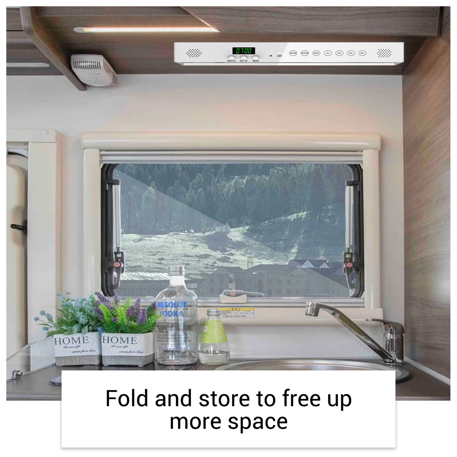 SYLVOX Kitchen TV, 15,6&nbsp;po TV sous armoire, 1080P Televison pour cuisine, téléviseur intelligent intégré Google Play, prise en charge Wi-Fi