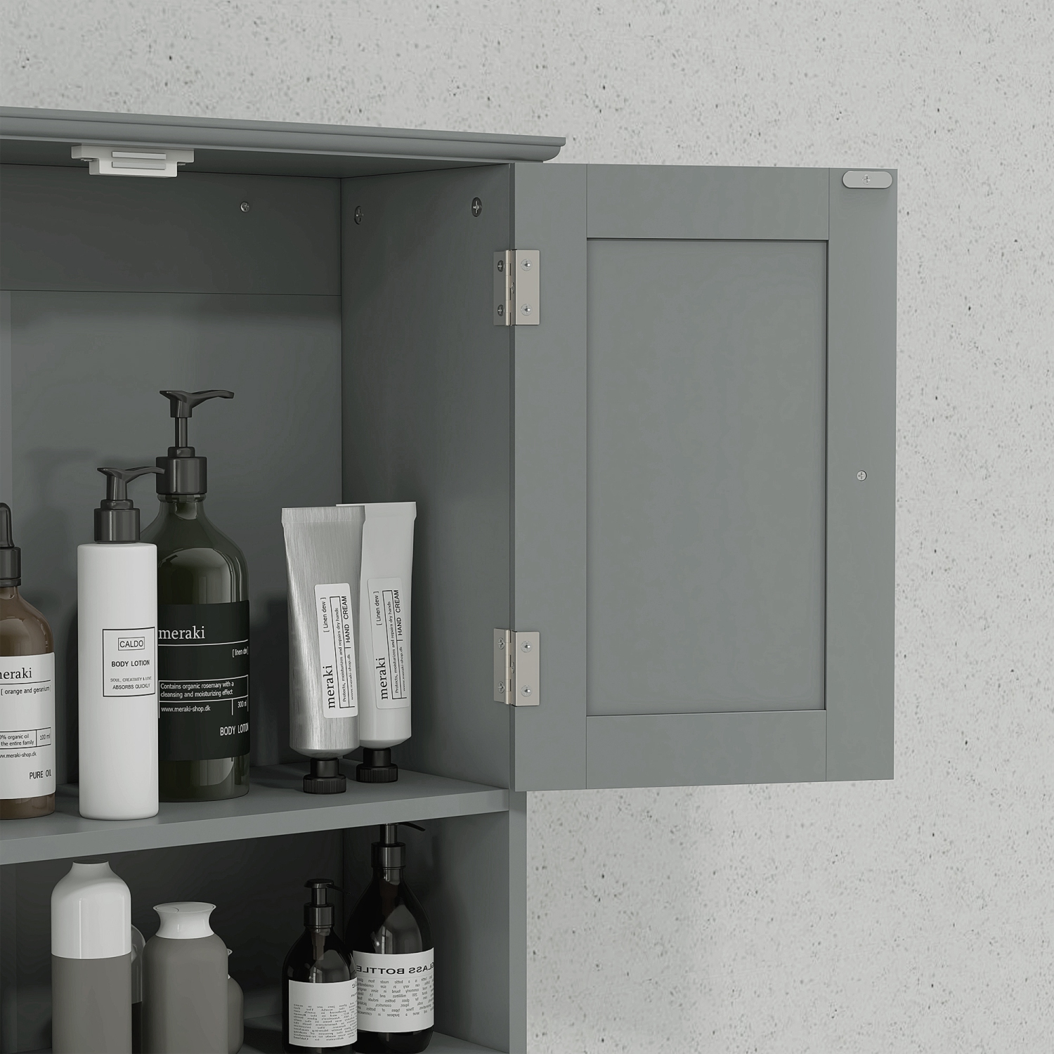 kleankin Bathroom Wall Cabinet, Medicine Cabinet, Over Toilet Storage Cabinet with Shelf and Drawers for Hallway, Living Room, Grey