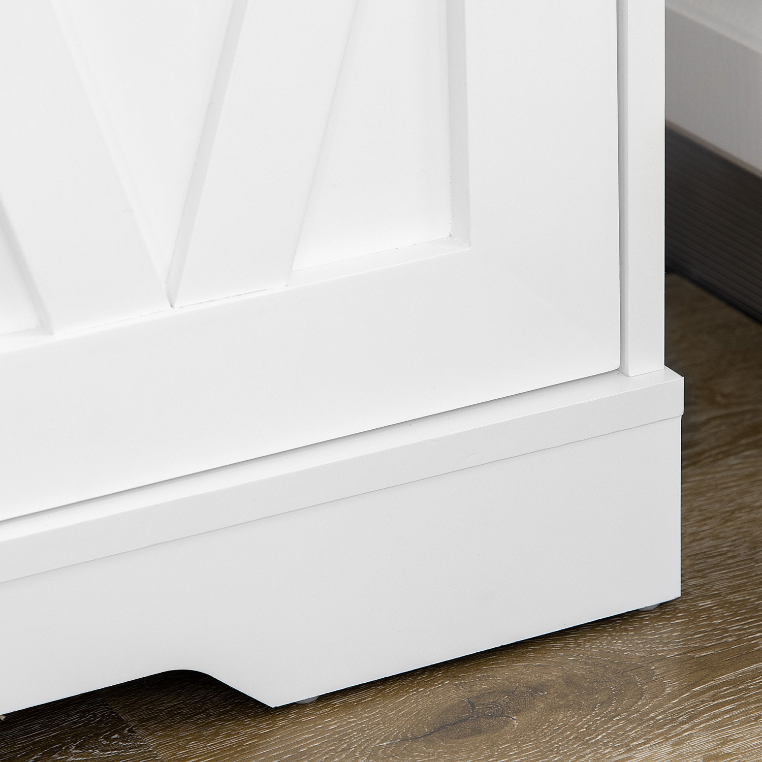 HOMCOM 71" Kitchen Pantry Cabinet, Farmhouse Tall Buffet Storage Cabinet with 4 Barn Doors and Adjustable Shelves, White