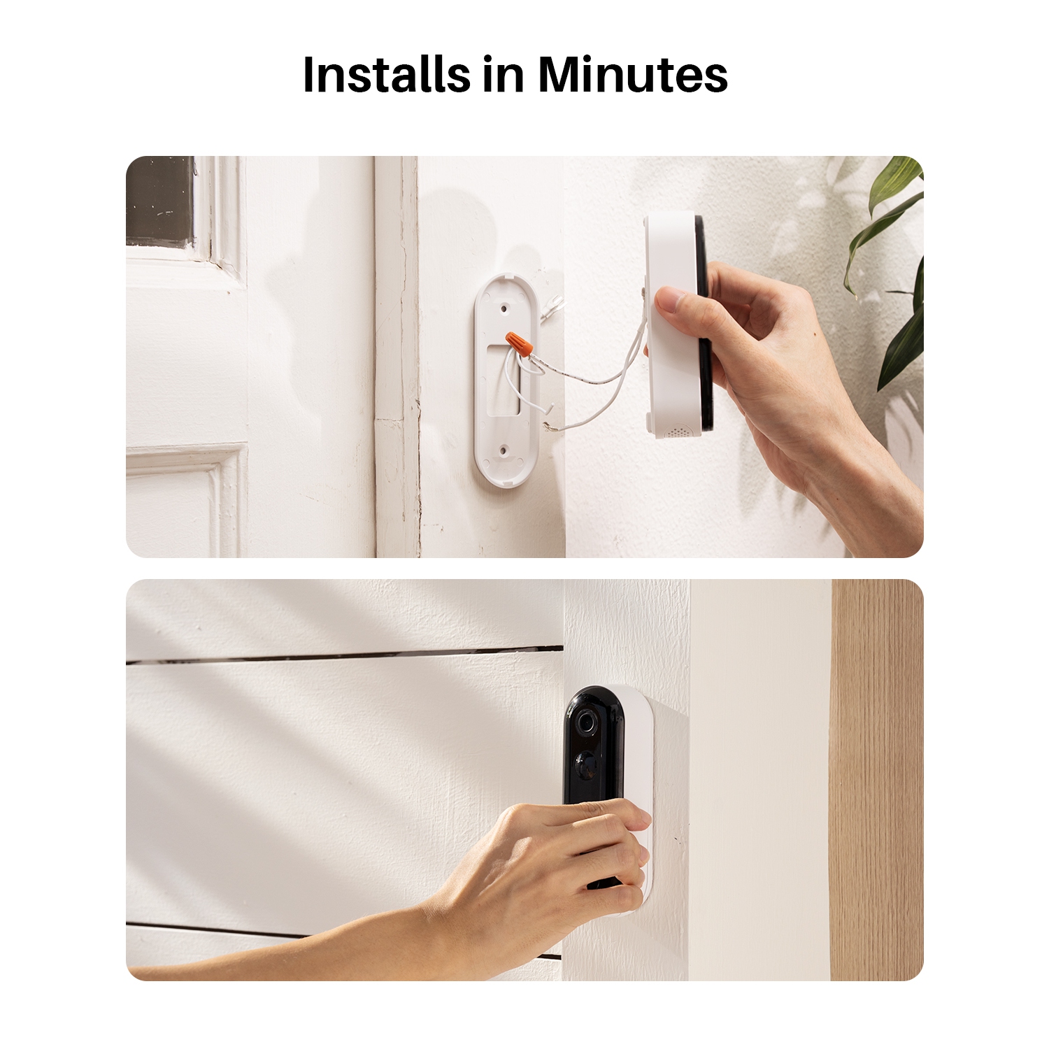 Sonnette vidéo sans fil 2K de WUUK avec carillon 32&nbsp;Go, sonnette avec caméra sans abonnement, détection humaine et de mouvement, alimentée par