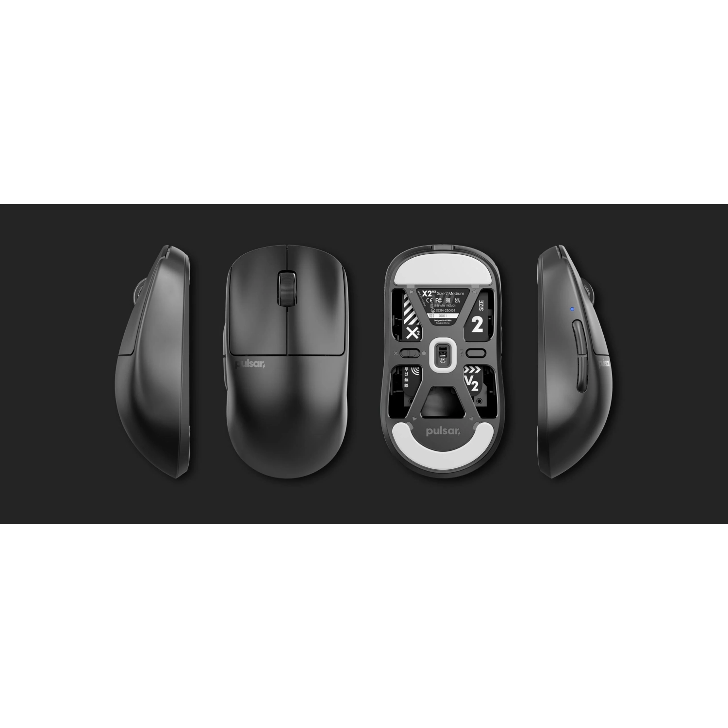 Pulsar X2V2 Medium Black Wireless Ultra Lightweight 1.87oz(53g 