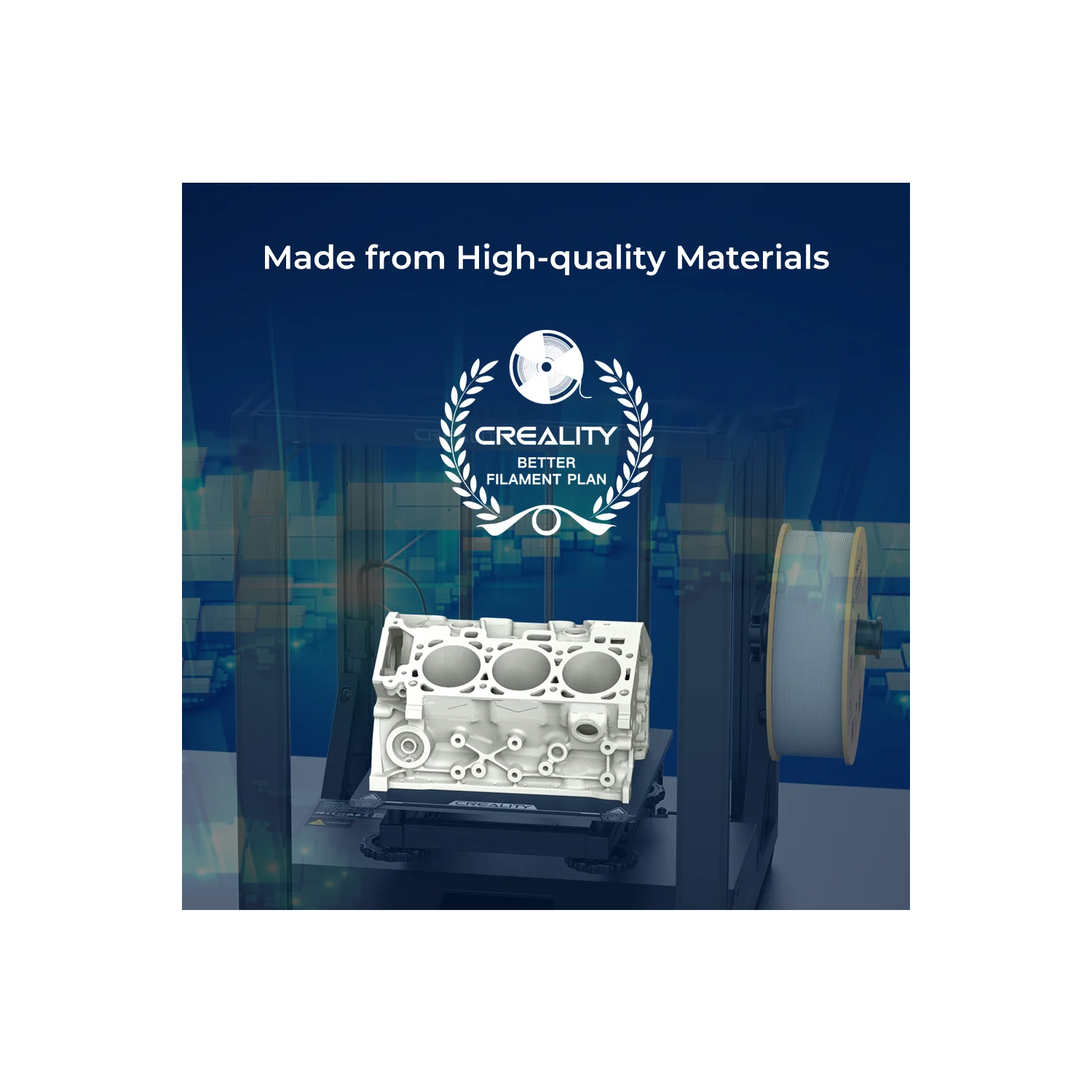 Hyper Series: High Speed 3D Printer Filament,1kg/Spool (WHITE)