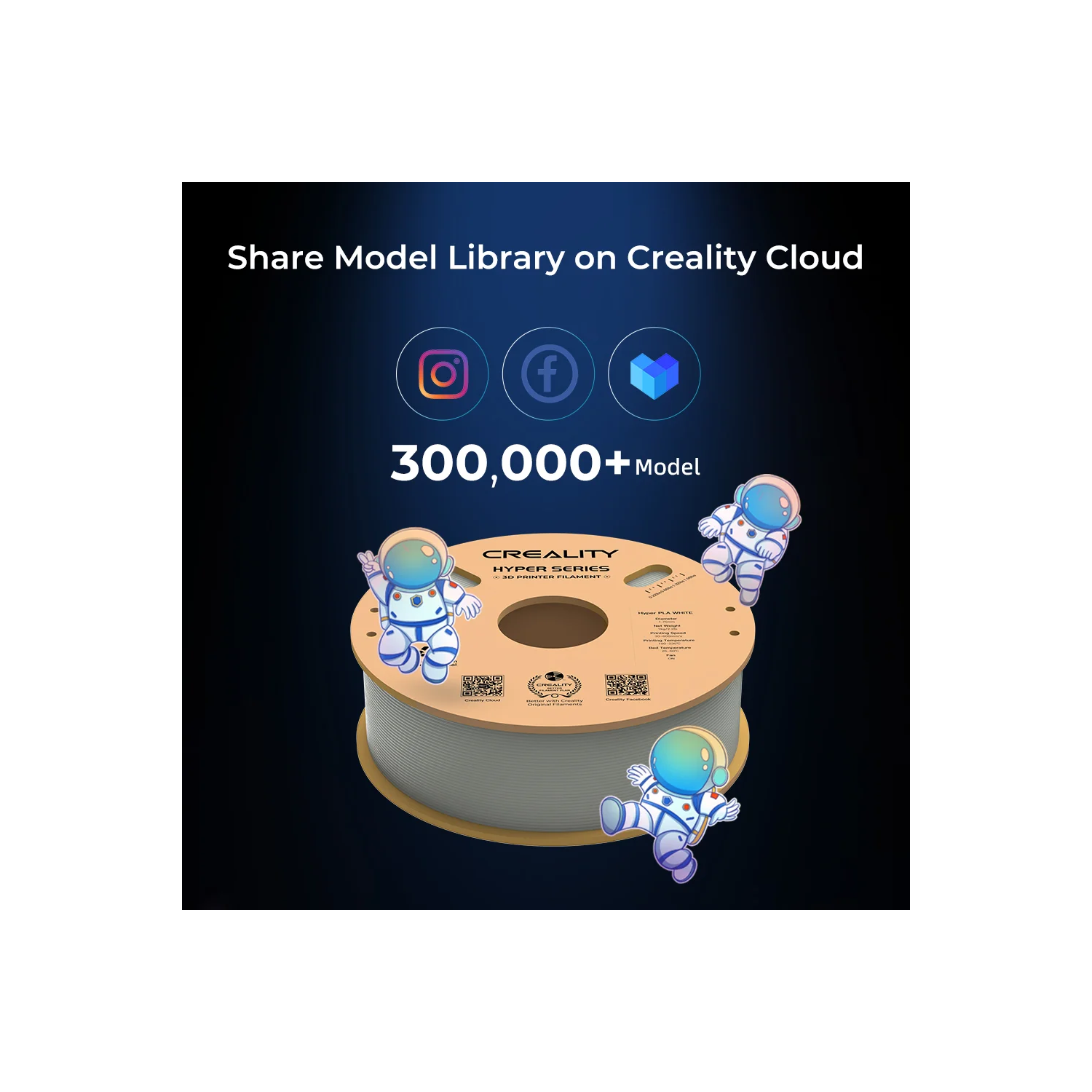 Hyper Series: High Speed 3D Printer Filament,1kg/Spool (WHITE)