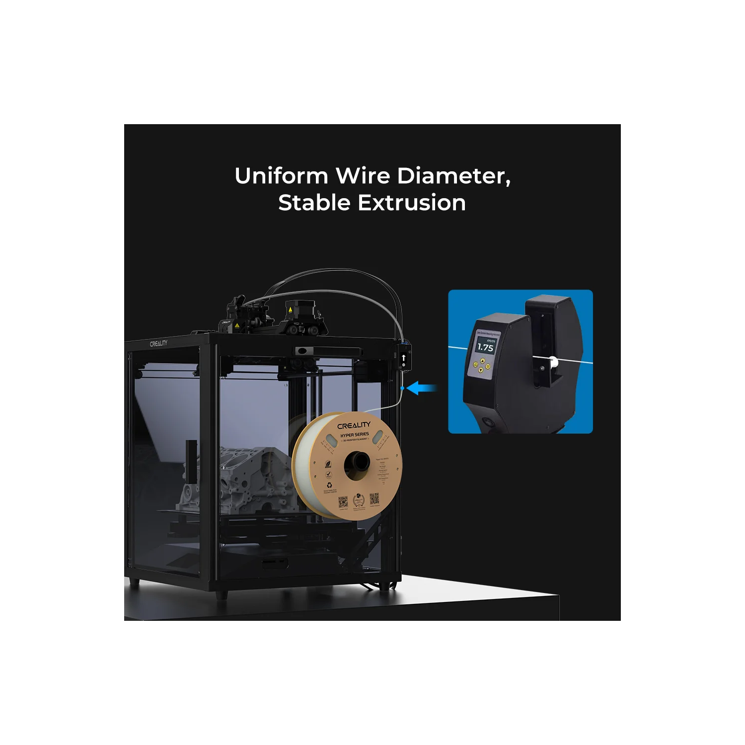 Hyper Series: High Speed 3D Printer Filament,1kg/Spool (WHITE)