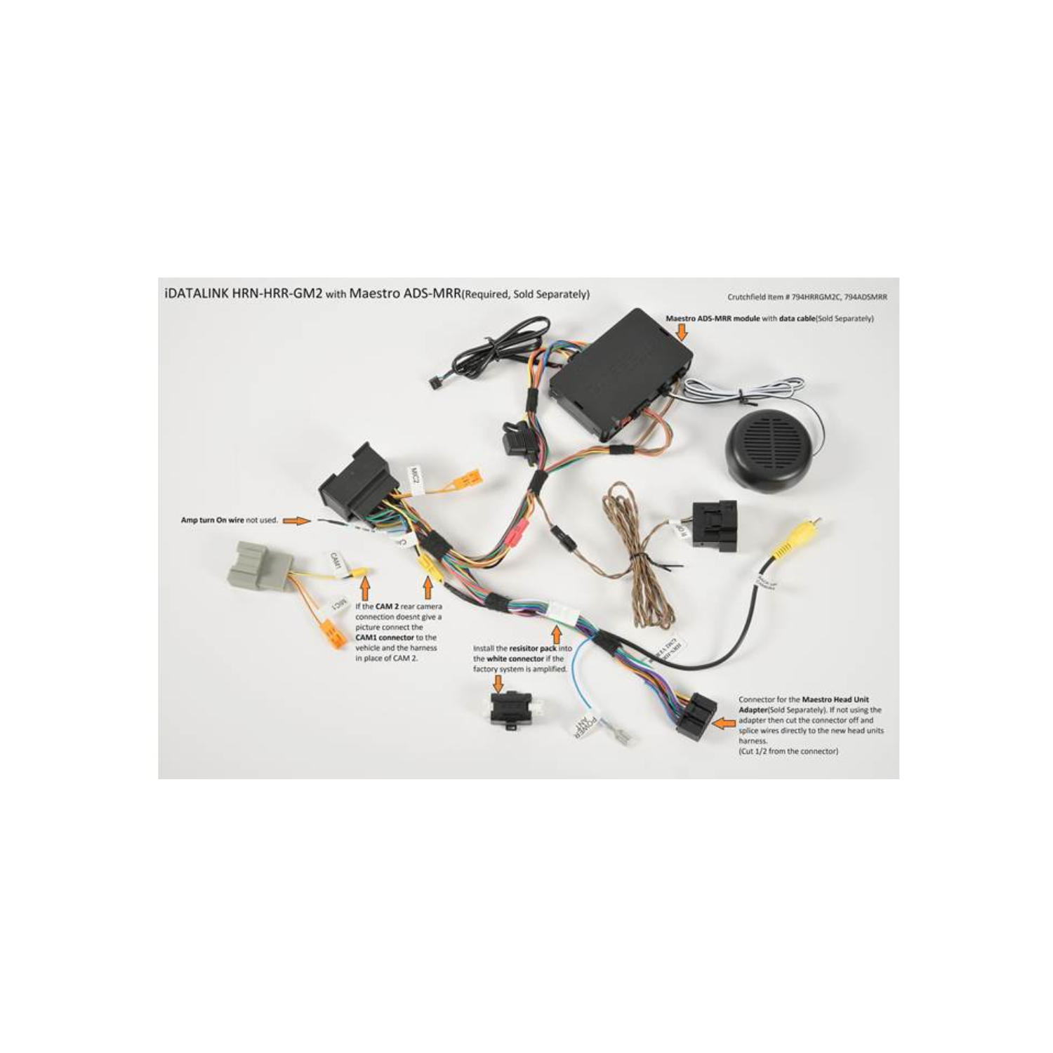 iDatalink HRN-HRR-GM2 Plug and Play T-Harness for GMC Cadillac Chevrolet 2010+