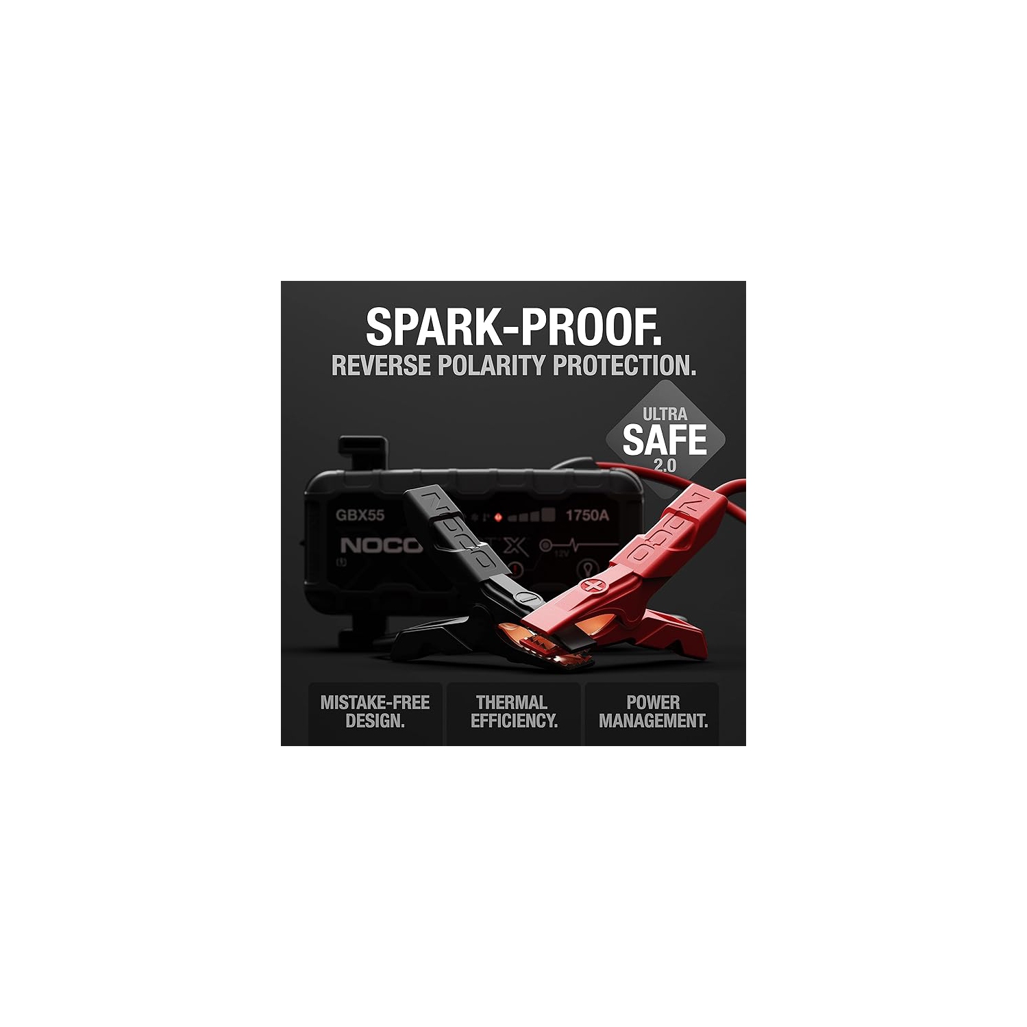 Démarreur de batterie au lithium portable 12&nbsp;V UltraSafe de GBX55 mAh Boost X de NOCO 1750&nbsp;A