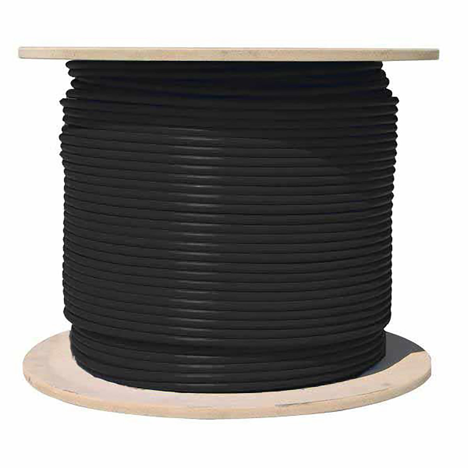 TechCraft - Cat6a Shielded Network Cable, S/FTP, 1000 Feet Length, CMR, Black