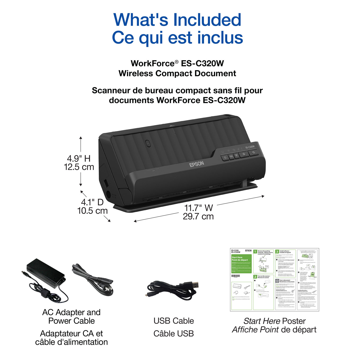 Epson WorkForce ES-C320W Wireless Document Scanner