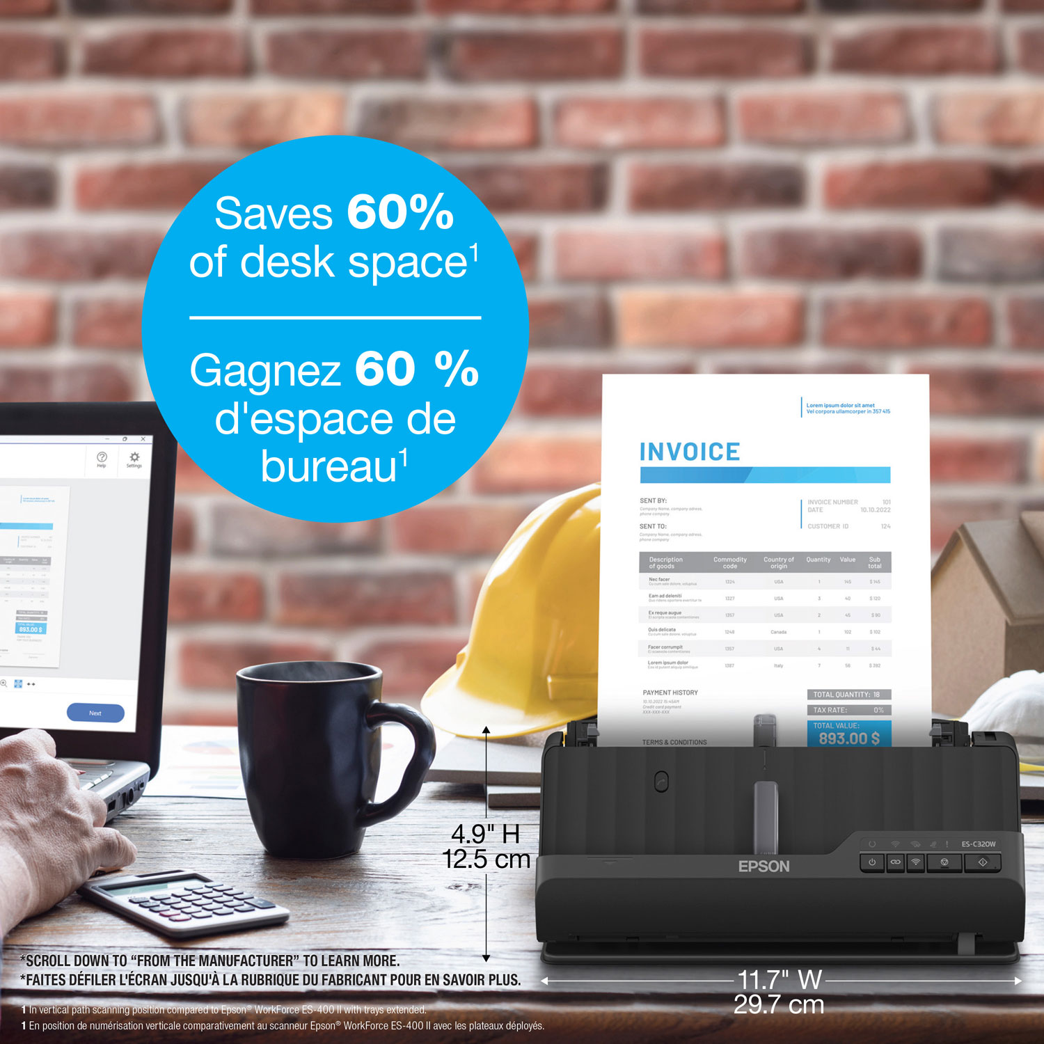 Epson WorkForce ES-C320W Wireless Document Scanner