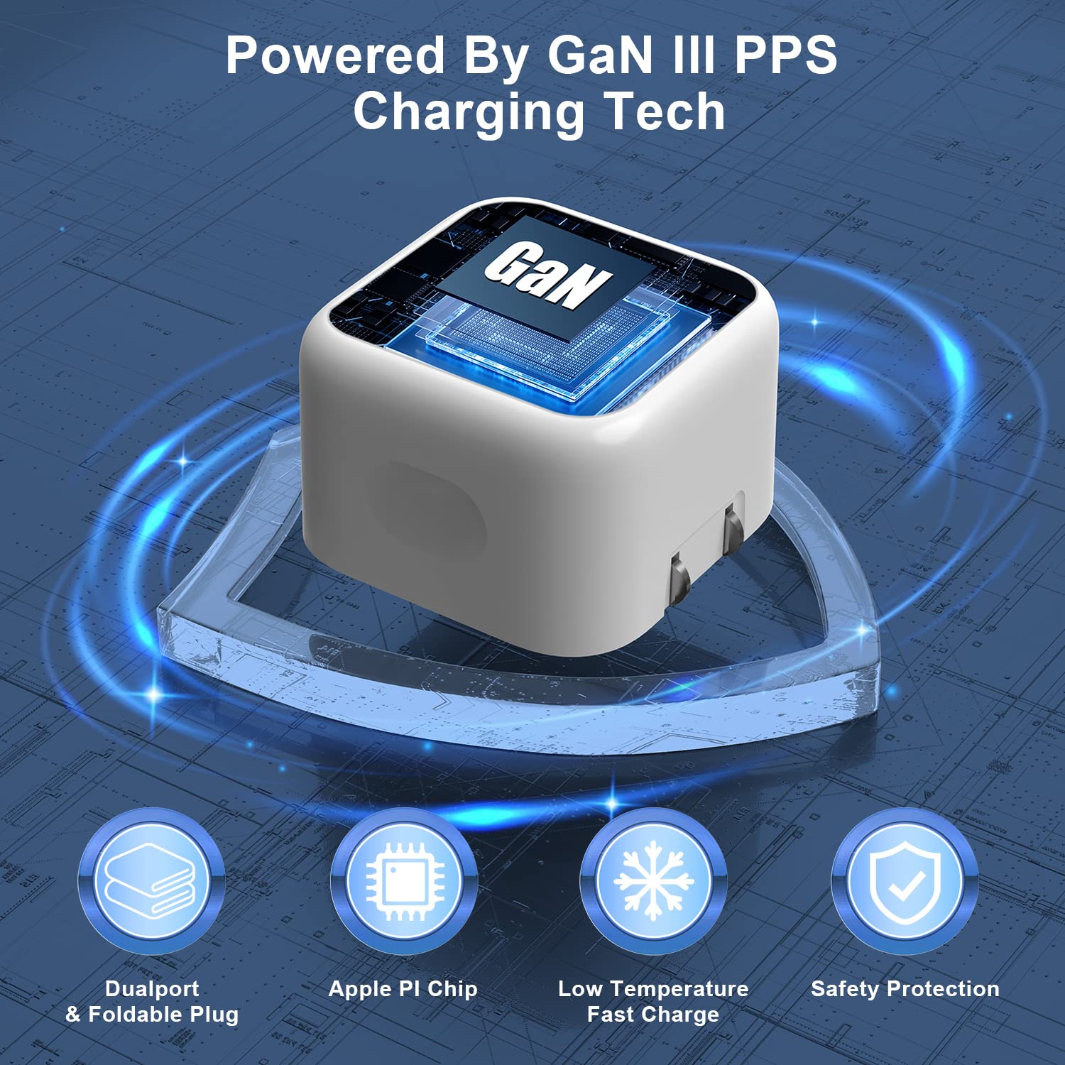 [Apple MFi CERT] Chargeur rapide USB-C double 35&nbsp;W pour iPhone 17 Pro Max/16 Pro Max/15 Pro Max , adaptateur d'alimentation rapide USB-C double,