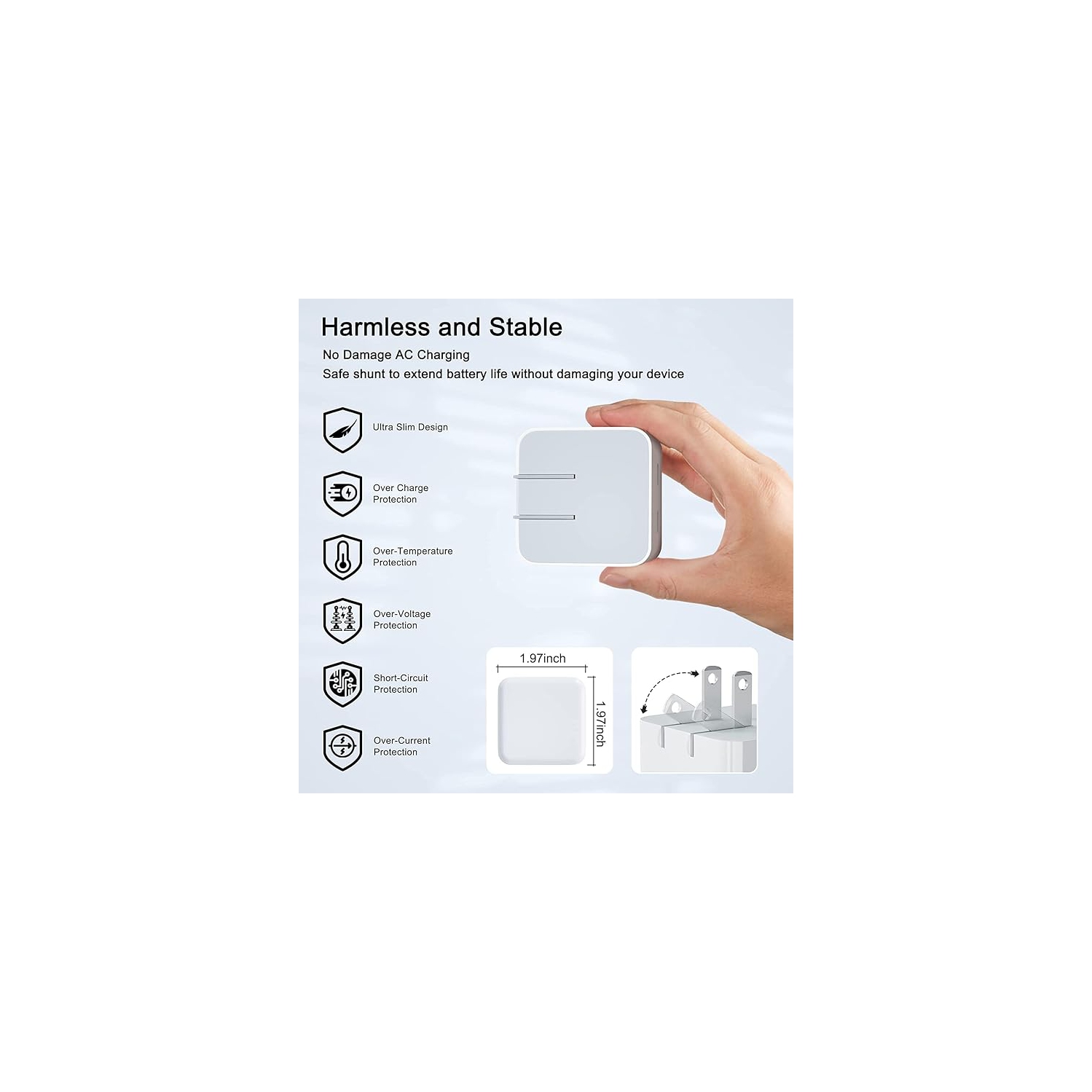 [Apple MFi CERT] Chargeur rapide USB-C double 35&nbsp;W pour iPhone 17 Pro Max/16 Pro Max/15 Pro Max , adaptateur d'alimentation rapide USB-C double,