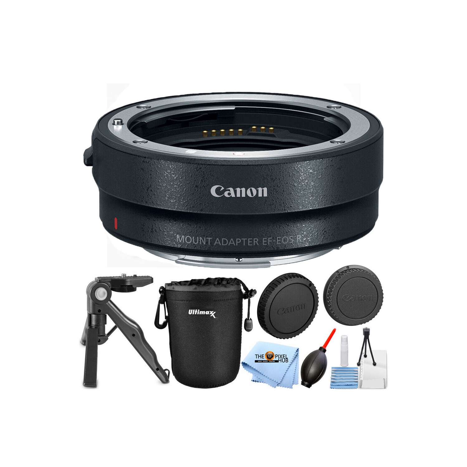 Canon Mount Adapter EF-EOS R 2971C002 + Lens Pouch + Tripod Bundle