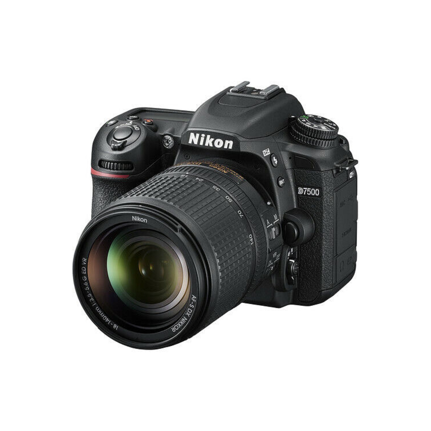 Appareil photo reflex numérique D7500 de Nikon avec objectif 18-140&nbsp;mm + 64&nbsp;Go + trousse de filtre + flash