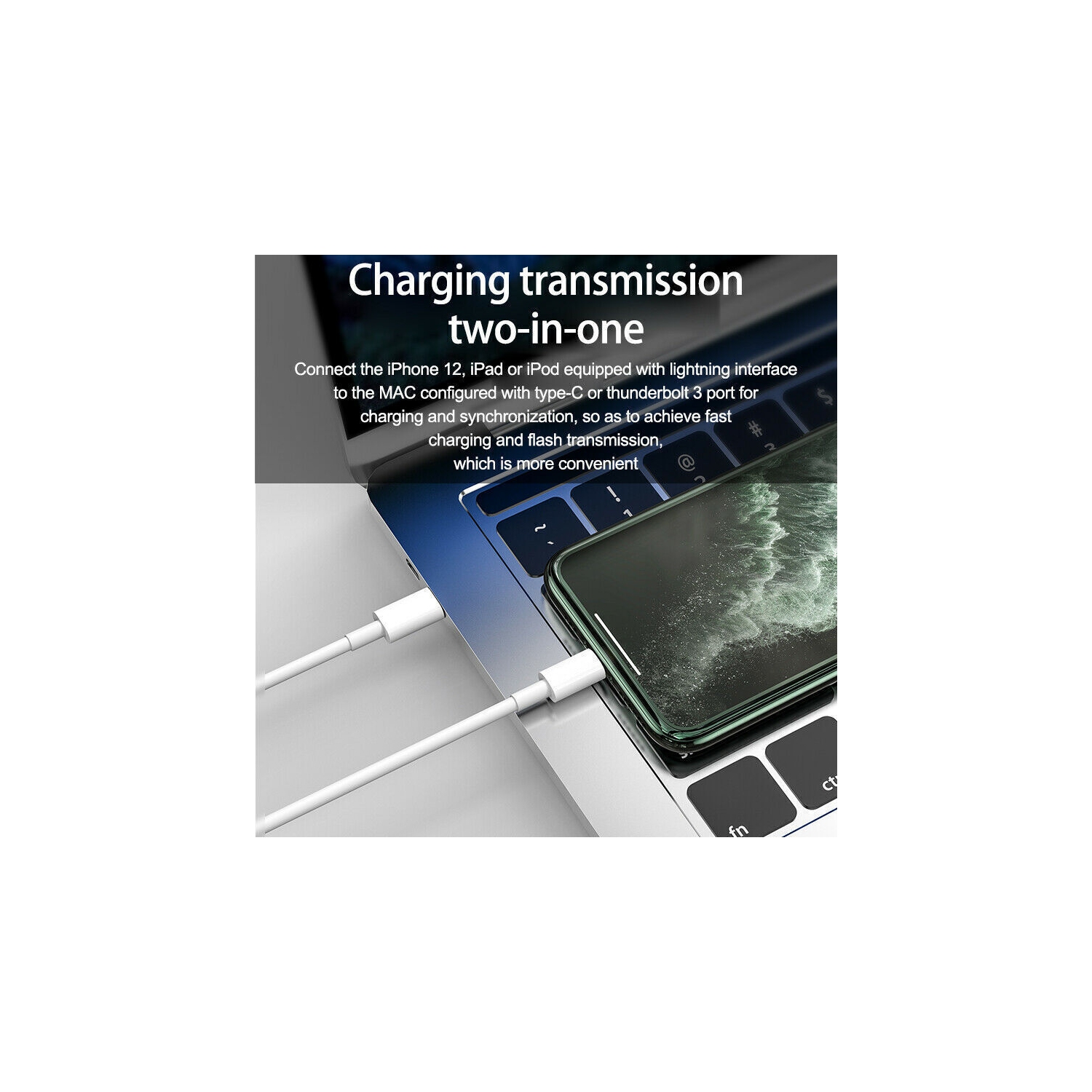 Chargeur mural rapide PD de type C de 20&nbsp;W pour iPhone 15/15 Pro/15 Plus/15 Pro Max, iPad Pro/Air/Mini, Air Pod Pro - Comprend un câble USB-C à