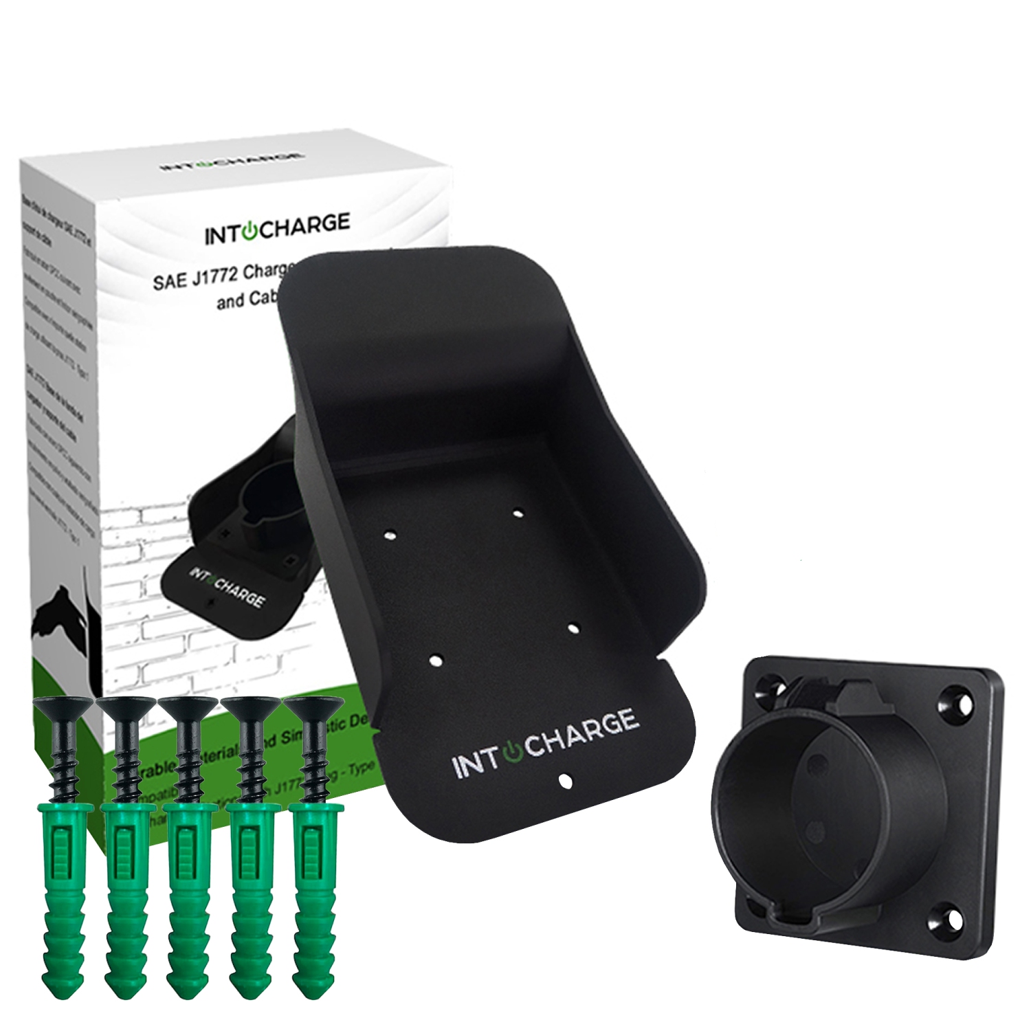 IntoCharge SAE J1772 Charger Holster Dock and Cable Holder