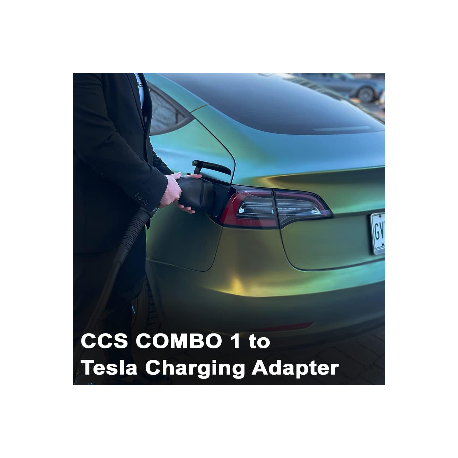 IntoCharge CCS Combo 1 to Tesla Charging Adapter for DC Fast Charging | 250kW Power / 500 Amp / 50V DC | Optimal Fit | Easy Setup | Black |