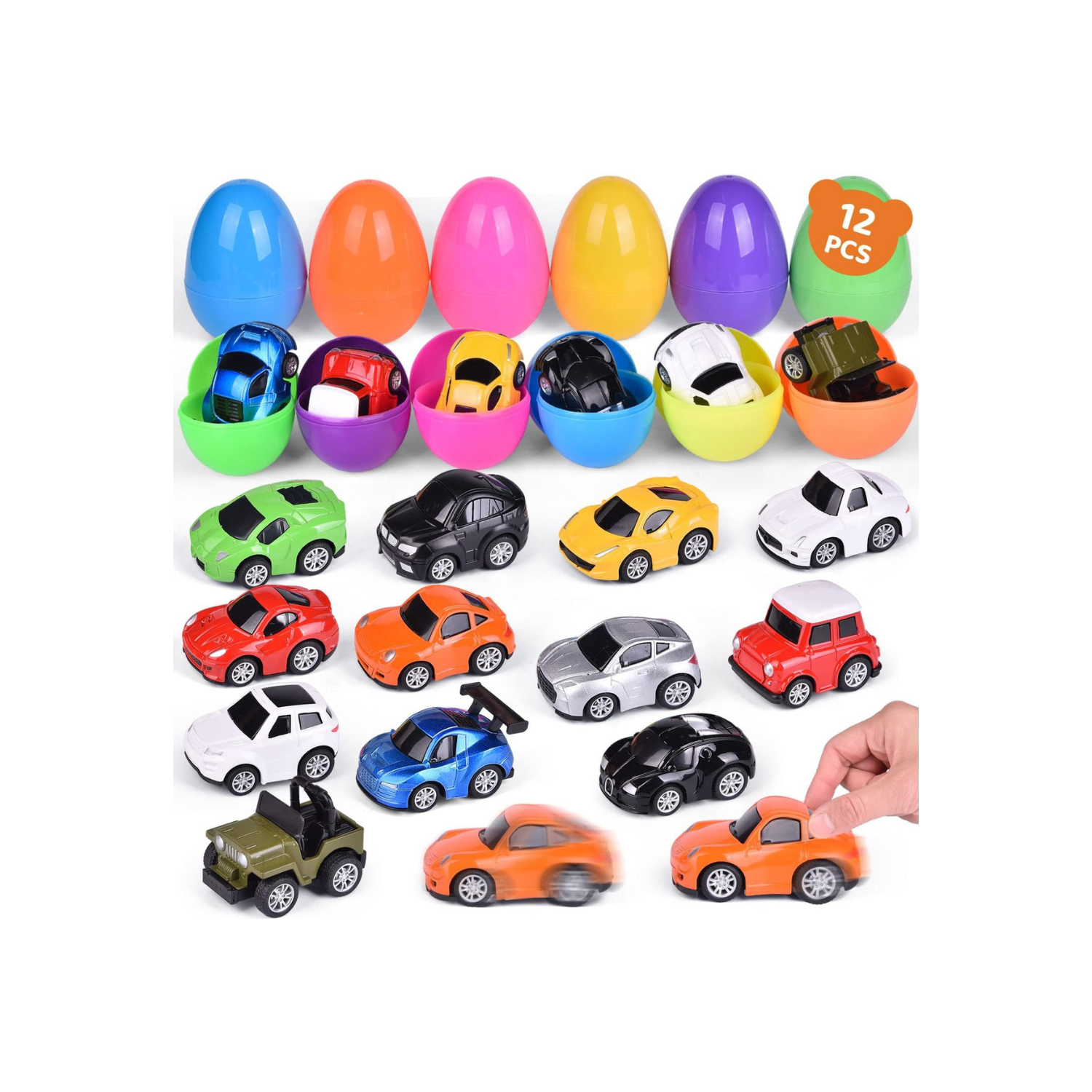 Fun Little Toys F-500 12pcs Easter Eggs Alloy Car Assortment