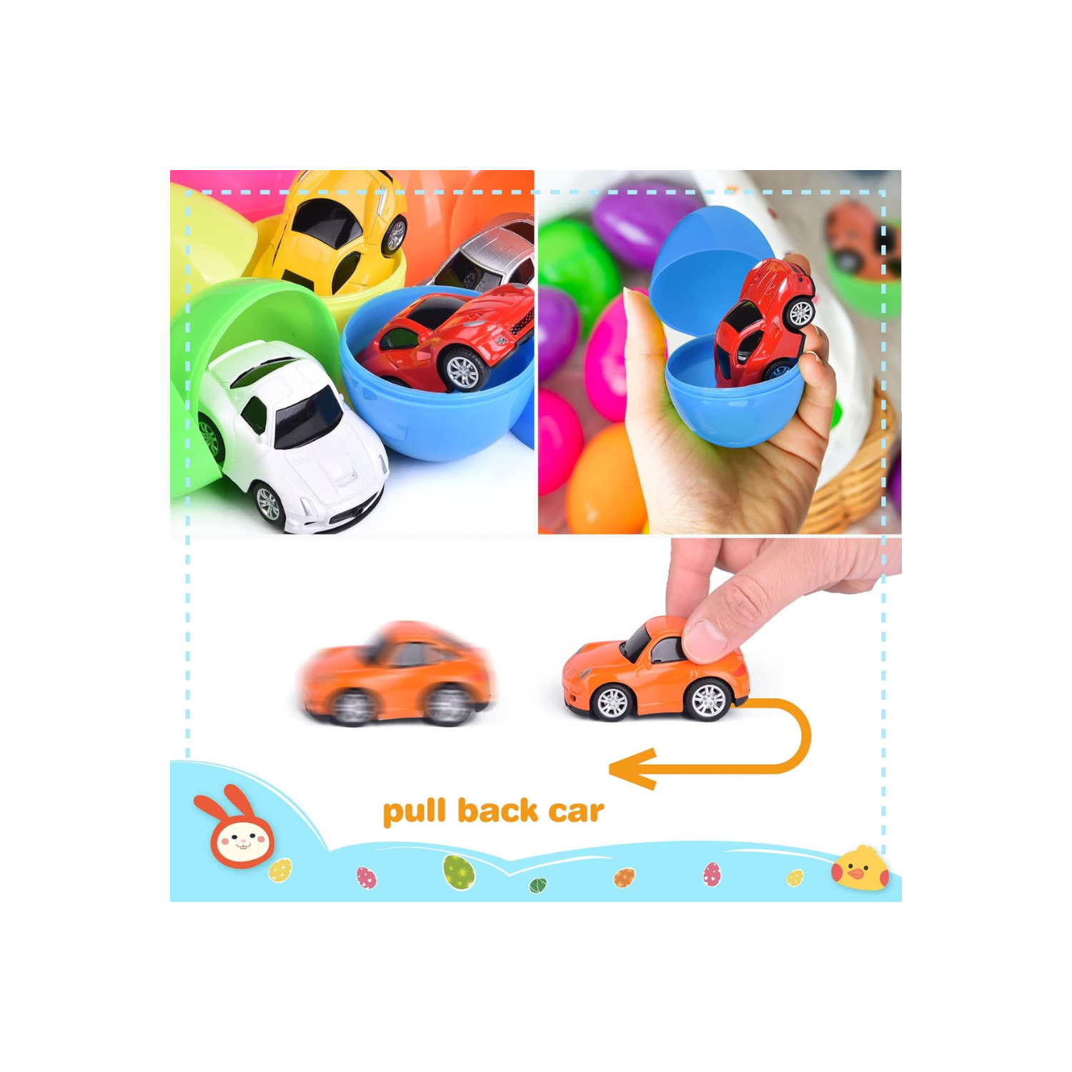 Fun Little Toys F-500 12pcs Easter Eggs Alloy Car Assortment