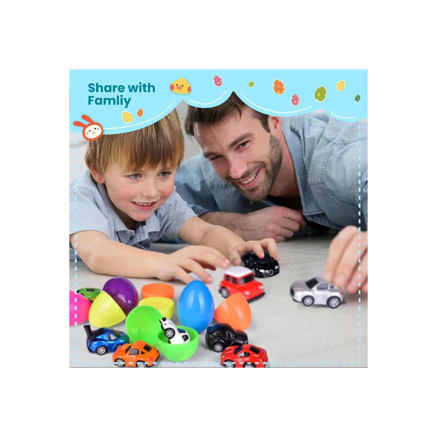 Fun Little Toys F-500 12pcs Easter Eggs Alloy Car Assortment