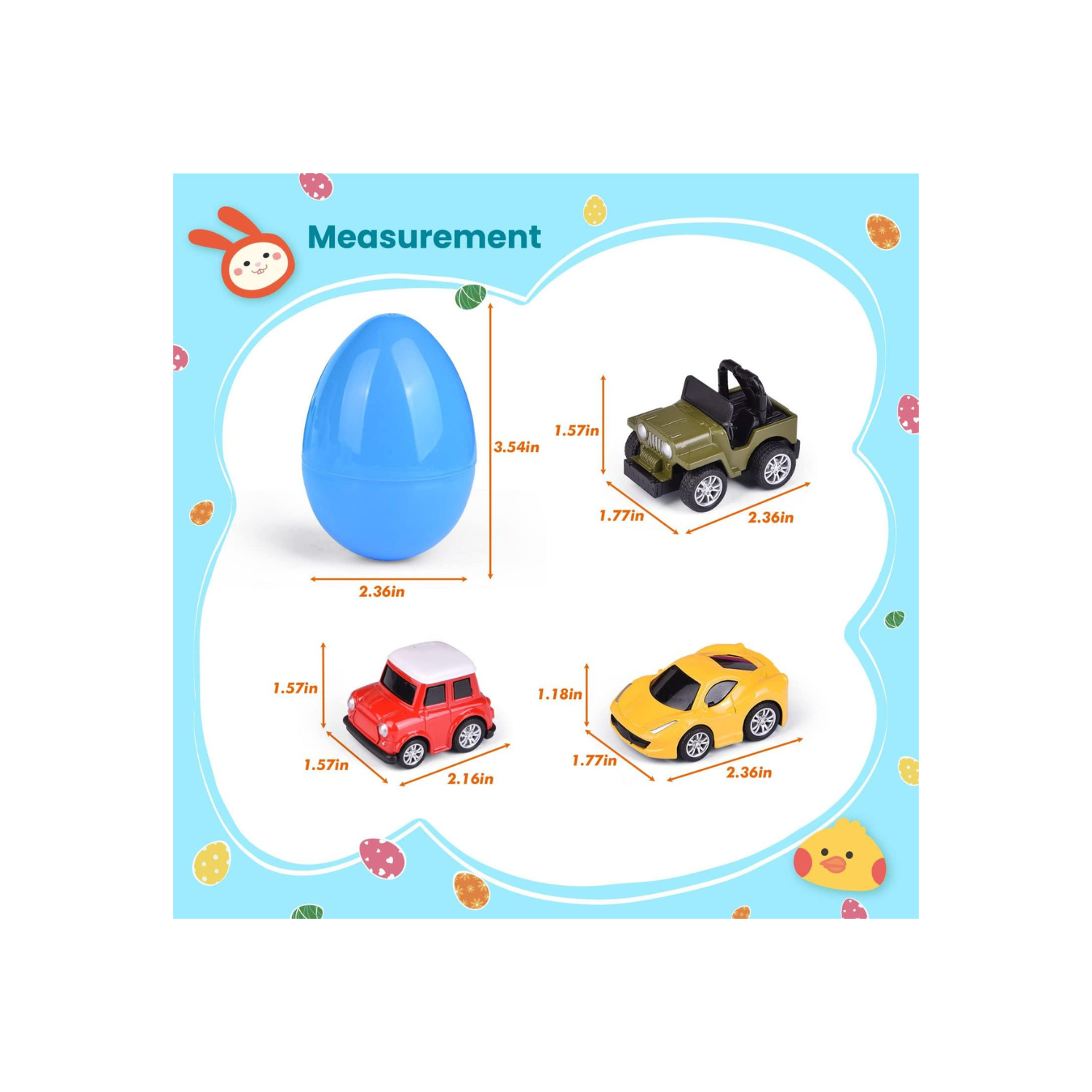 Fun Little Toys F-500 12pcs Easter Eggs Alloy Car Assortment