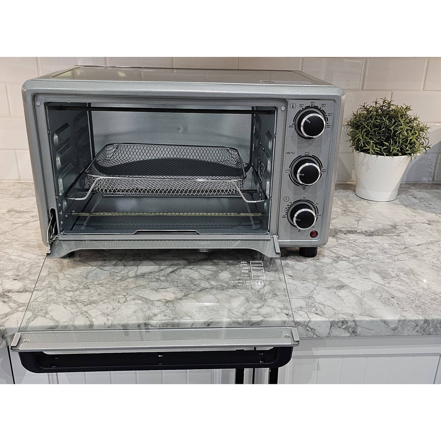 Toastess - Toaster Oven and Air Fryer, 6 Slice Capacity, Adjustable Temperature, Stainless Steel