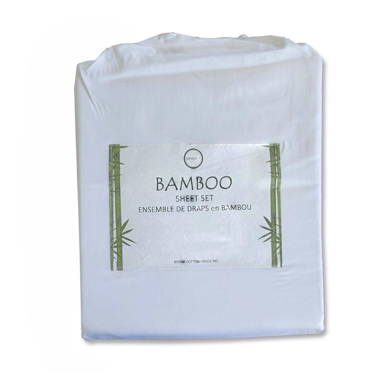 Maison en coton – Ensemble de draps en bambou, hypoallergénique, lit double, blanc