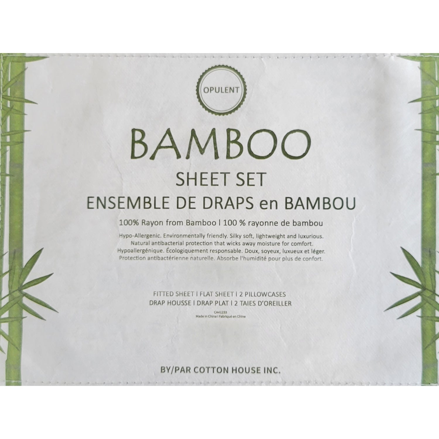 Cotton House - Bamboo Sheet Set, Hypoallergenic, Double Size, Pale Gray