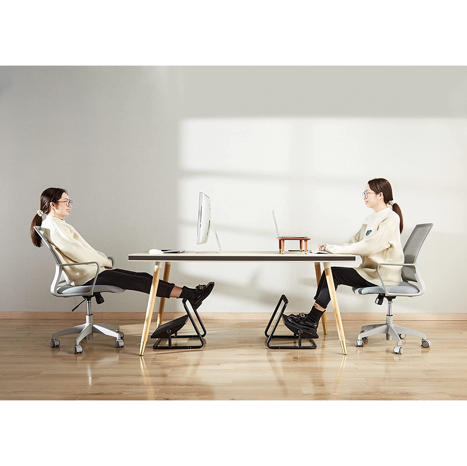 Livearty Adjustable Footrest Under Desk - Ergonomic Foot Leg Rest with 2 Height Position - 30 Degree Tilt Angle Adjustment for Home, Office, Non-Skid