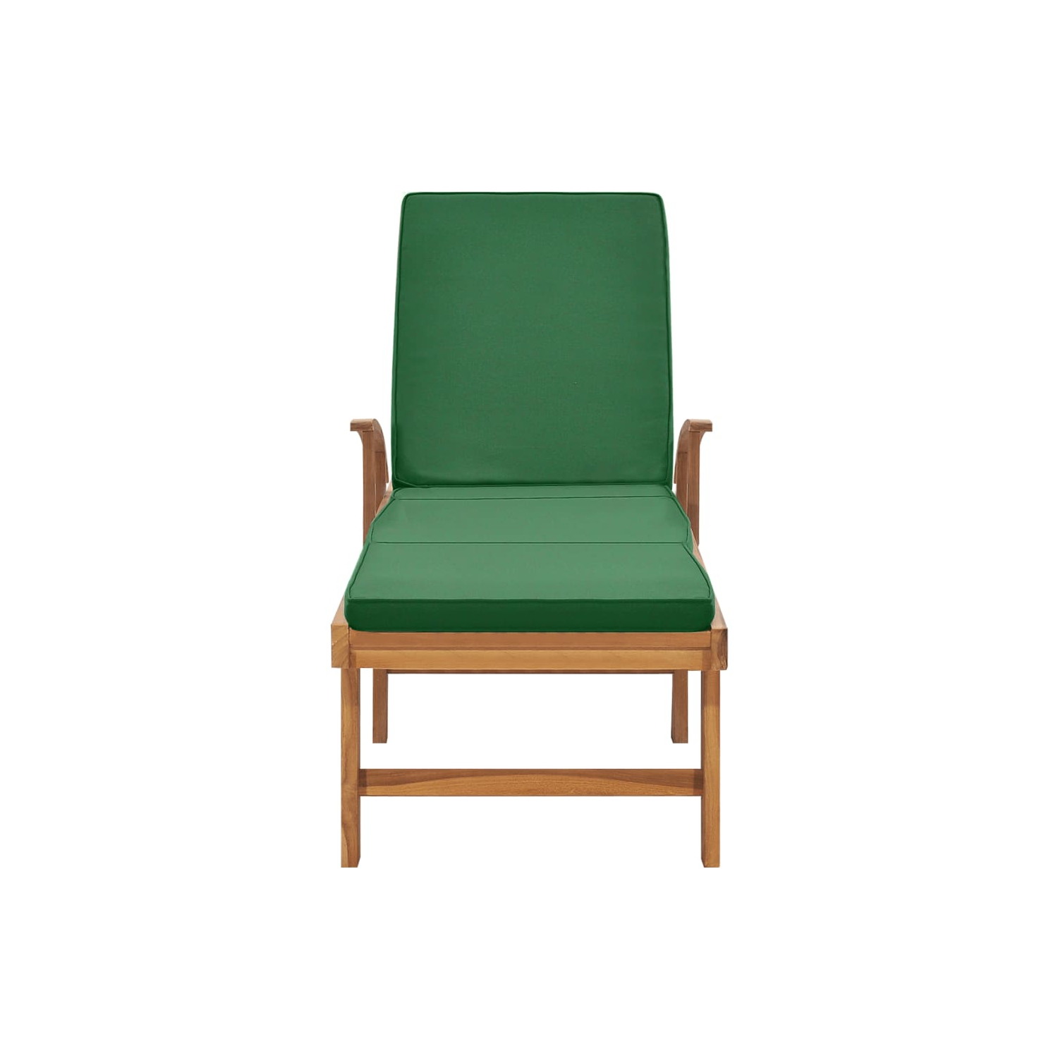 vidaXL Sun Lounger with Cushion Solid Teak Wood Green