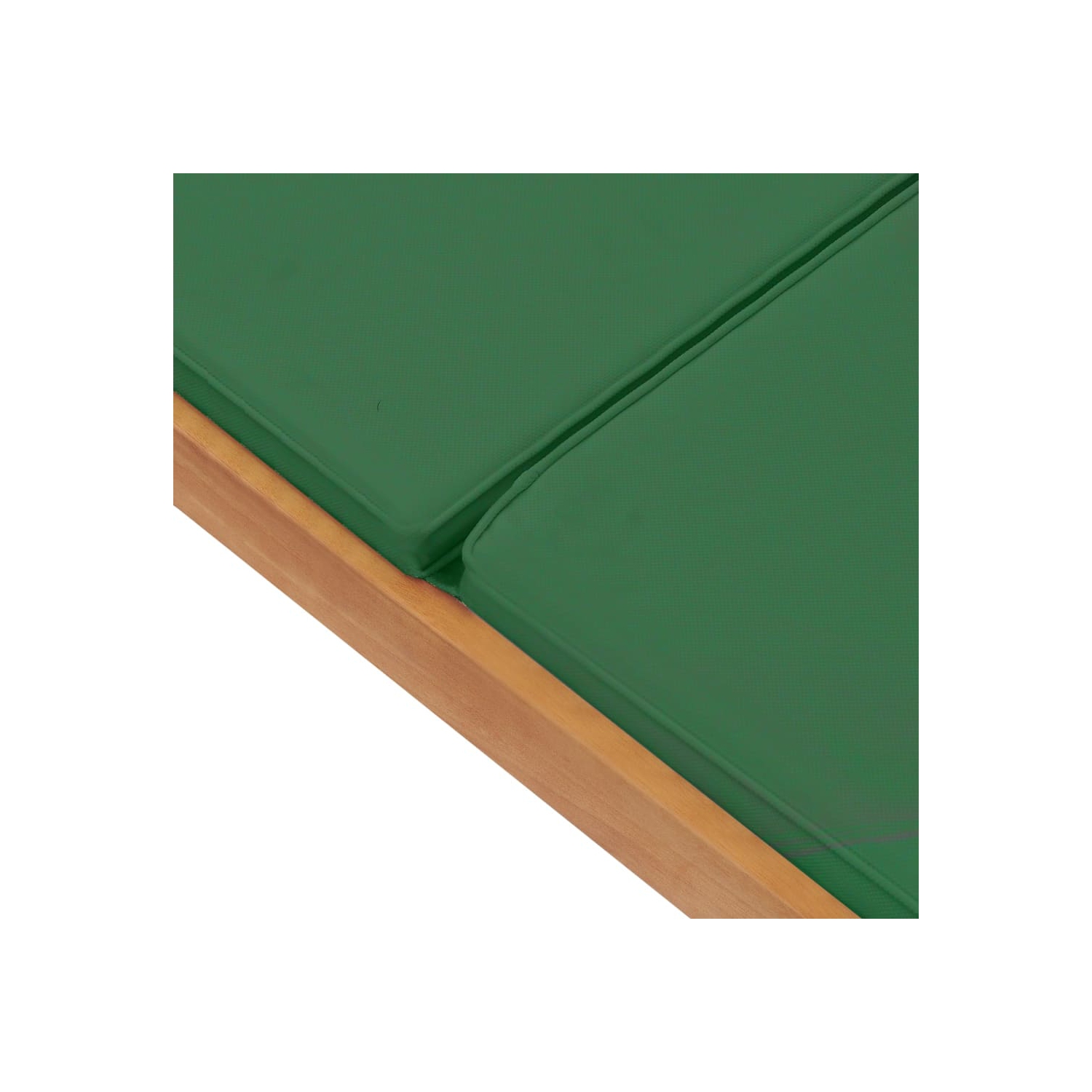 vidaXL Sun Lounger with Cushion Solid Teak Wood Green