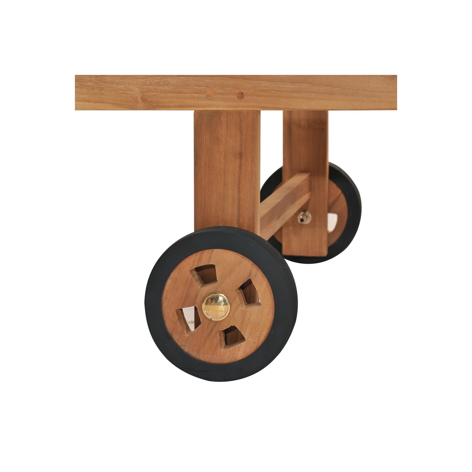 vidaXL Sun Lounger with Cushion Solid Teak Wood Green