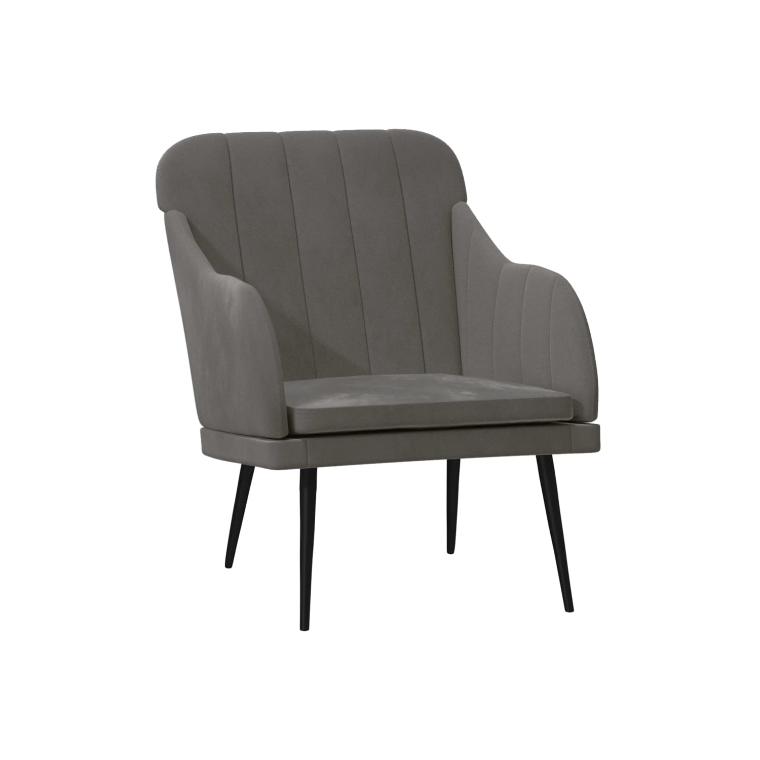 vidaXL Armchair Dark Grey 63x76x80 cm Velvet