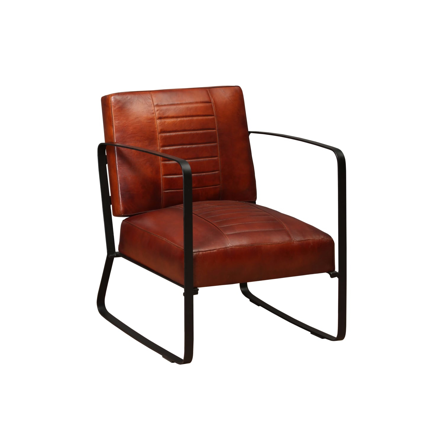 vidaXL Lounge Chair Brown Genuine Leather