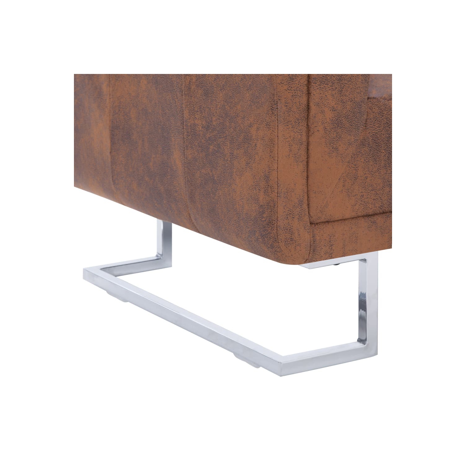 vidaXL Cube Armchair Brown Faux Suede Leather