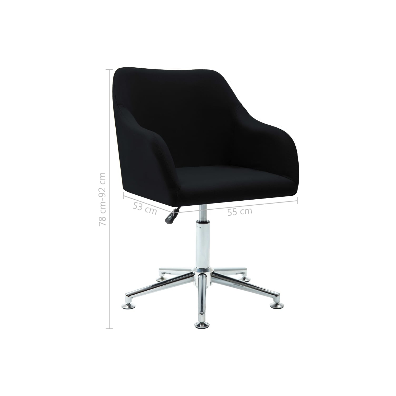 vidaXL Swivel Dining Chair Black Fabric