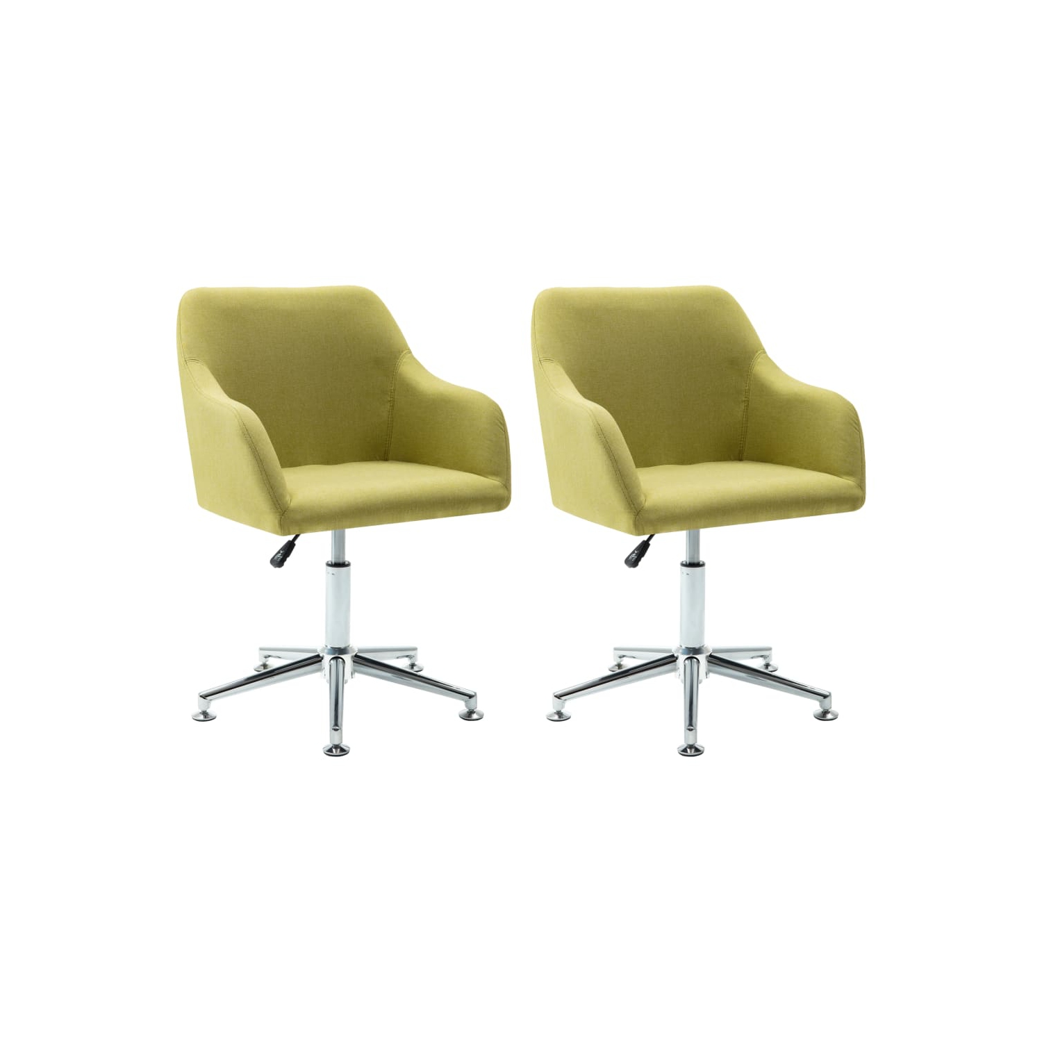 Chaises de salle à manger pivotantes vidaXL 2 pièces en tissu vert