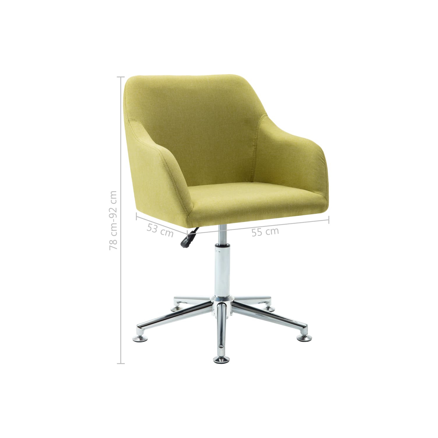 Chaises de salle à manger pivotantes vidaXL 2 pièces en tissu vert