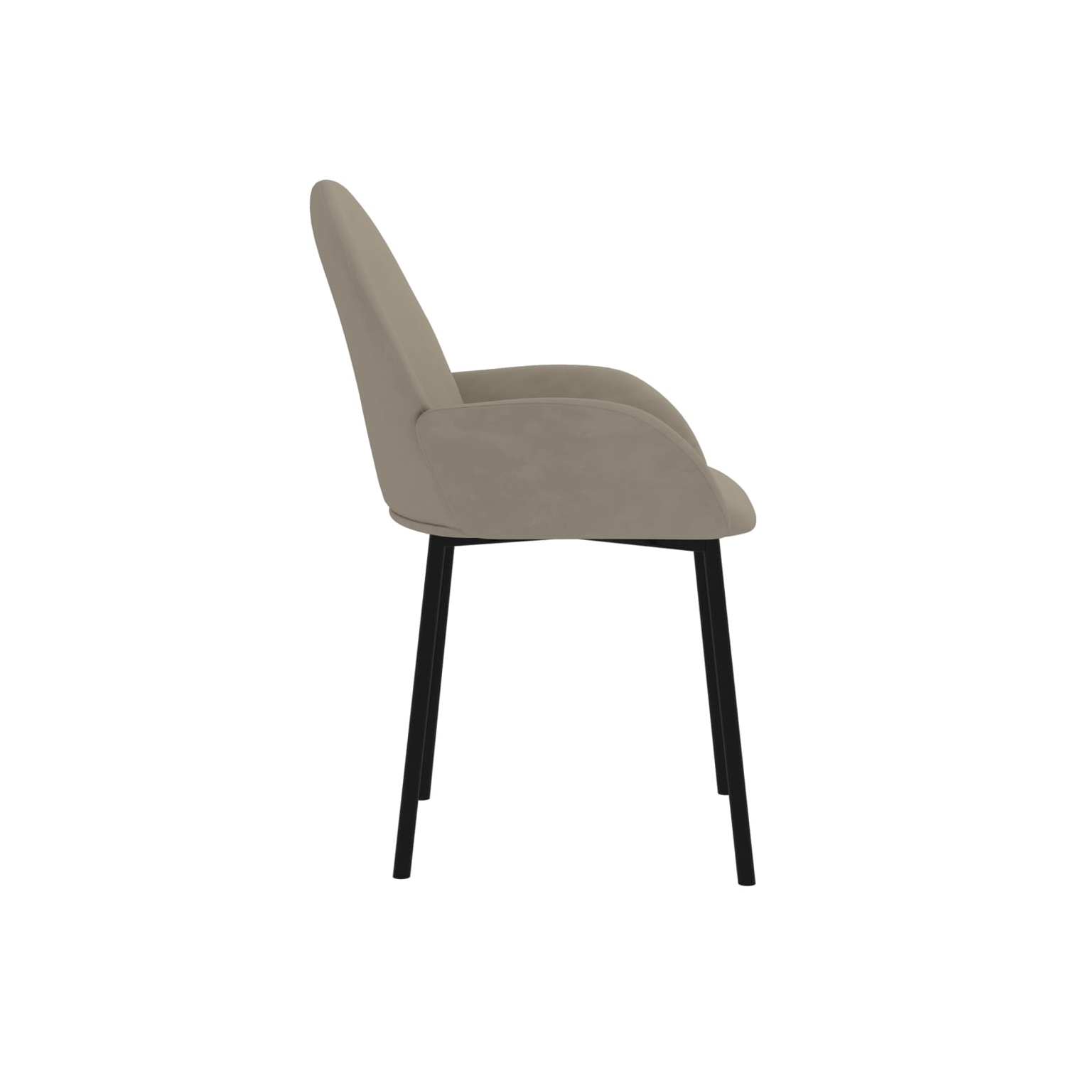 Chaises de salle à manger 2 pièces en velours gris pâle