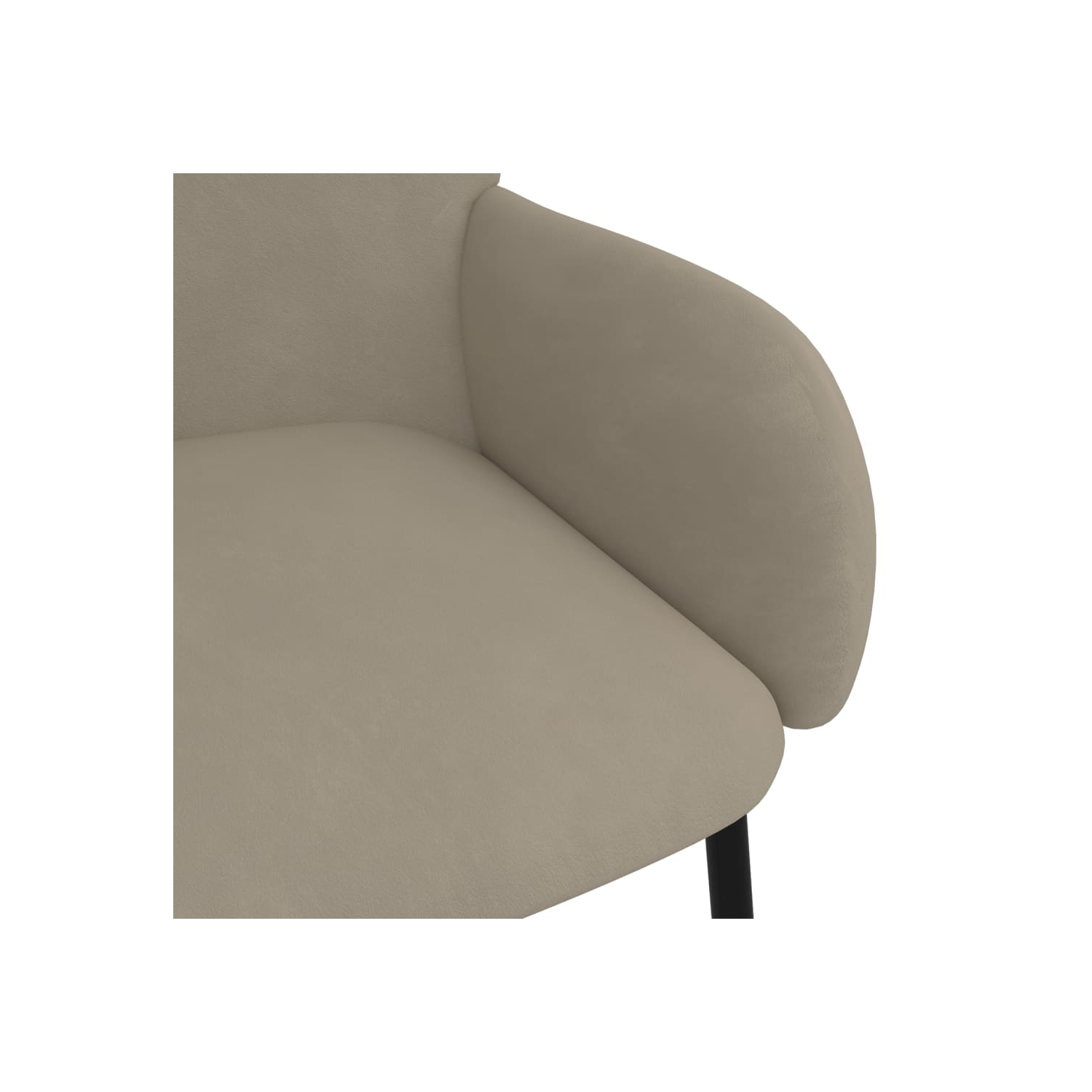 Chaises de salle à manger 2 pièces en velours gris pâle