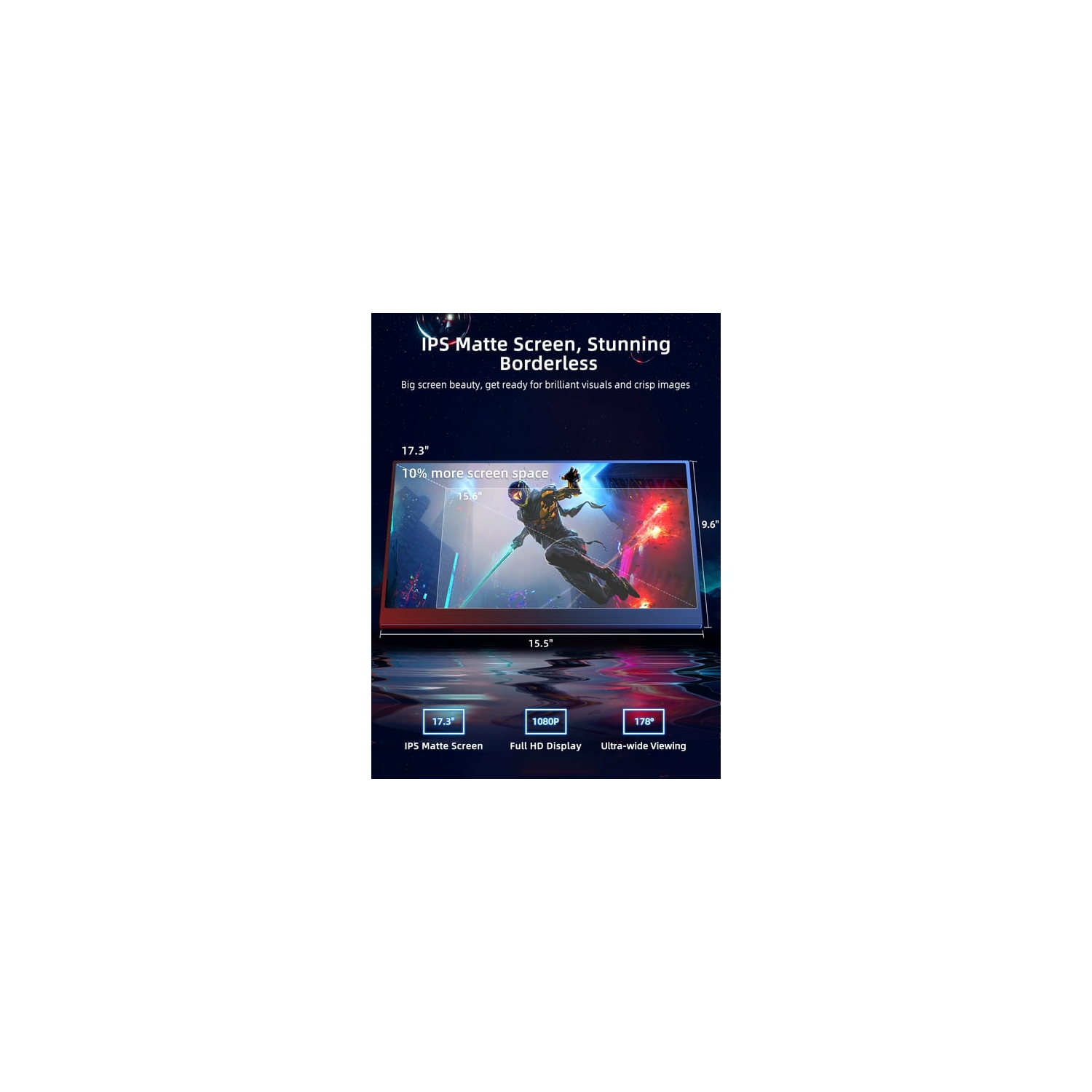 UPERFECT UGame J4 Portable Gaming Monitor 144Hz, 17.3" 1080P Portable Display VESA