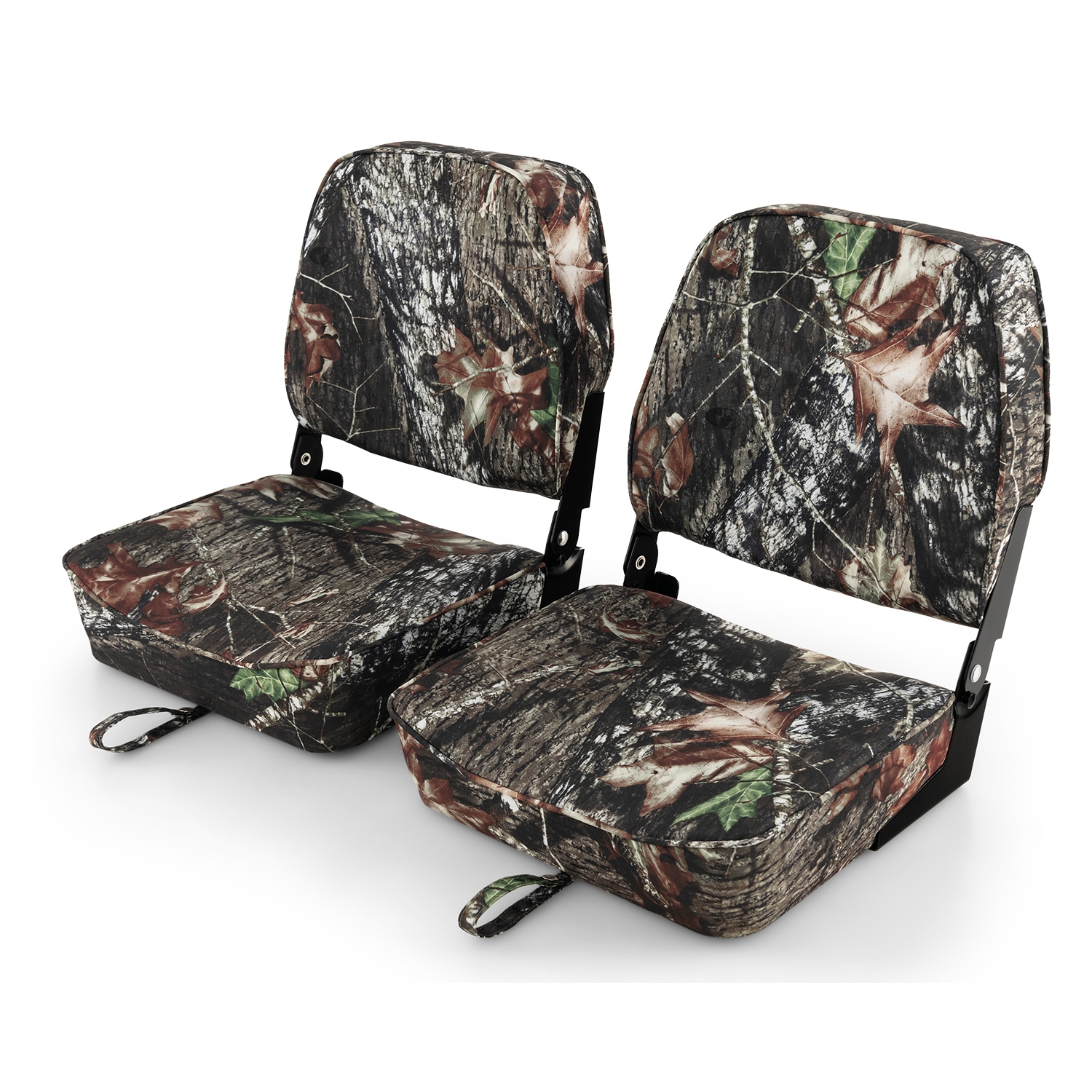 Ensemble de 2 sièges de bateau pliants de Costway avec rembourrage éponge et charnières en aluminium à dossier bas