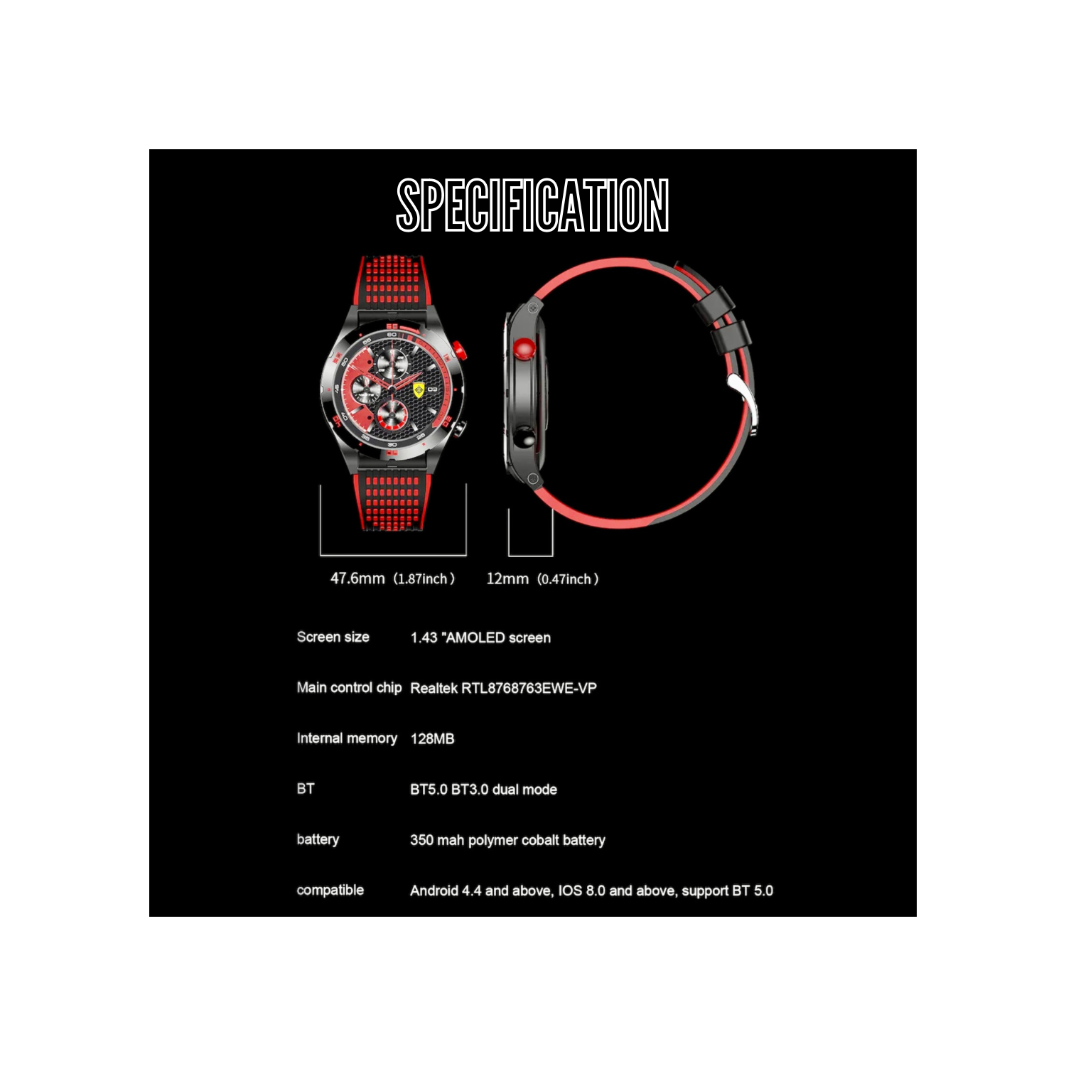 TUTT Sport Smartwatch AMOLED Screen Titanium Alloy BT Call AI Voice | Activity Fitness Tracker Smart Watch for Men Women