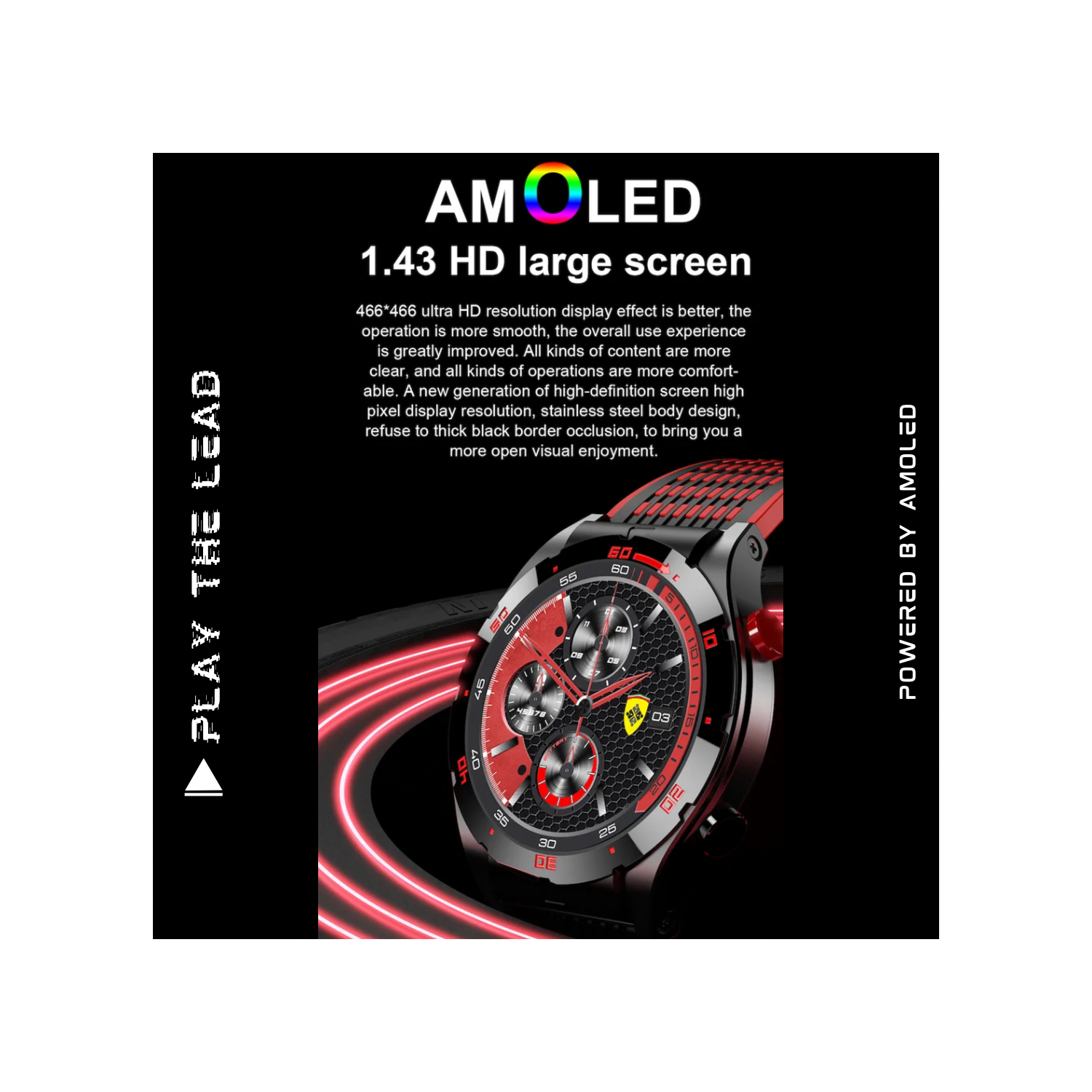 Montre intelligente de TUTT Sport Écran AMOLED Alliage titane BT Appel IA Voix | Activité Moniteur d'activité Montre intelligente pour hommes Femmes