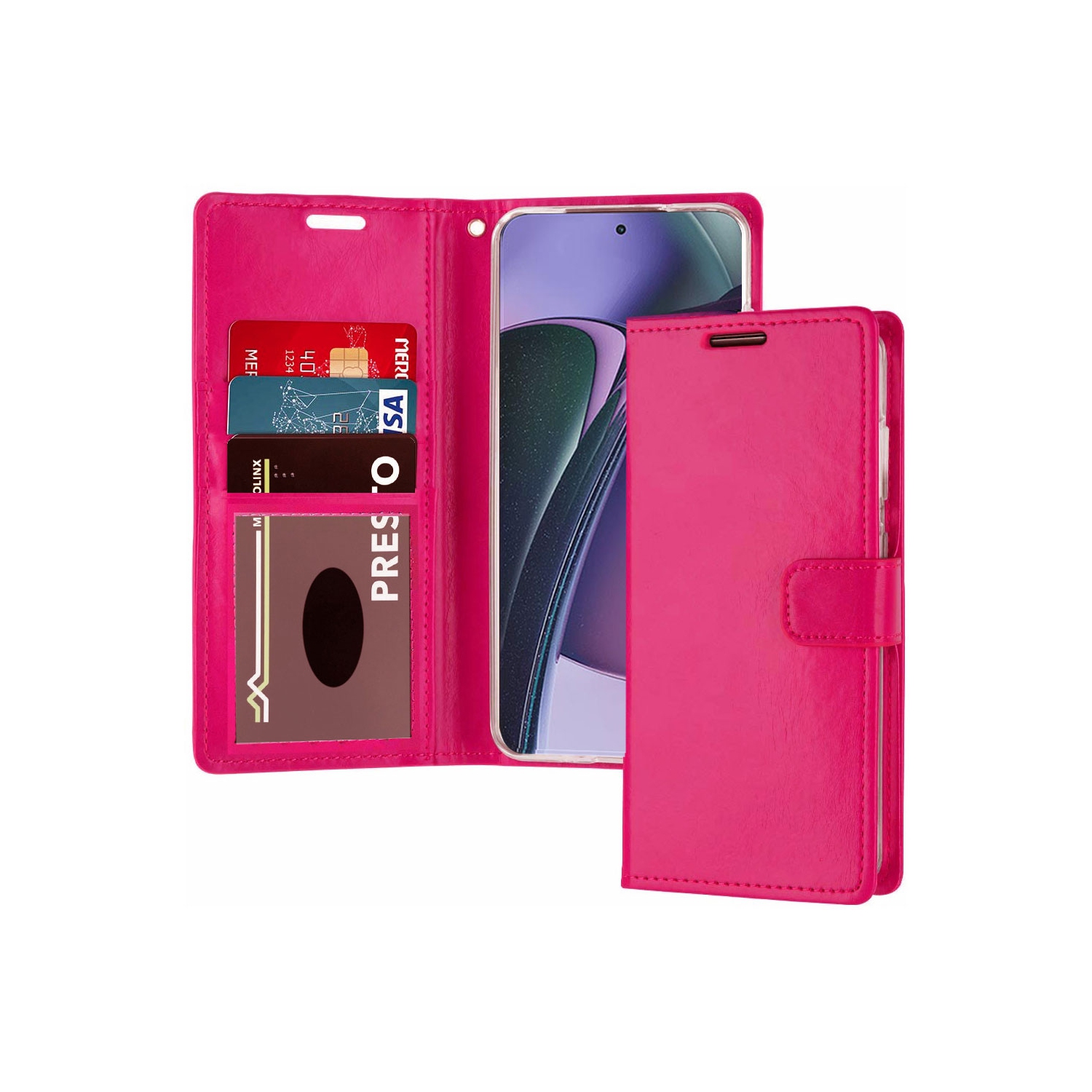 XCRS – Étui portefeuille magnétique, pochette en cuir de polyuréthane avec fente pour carte et support pour Motorola Moto G Stylus 5G (2023).